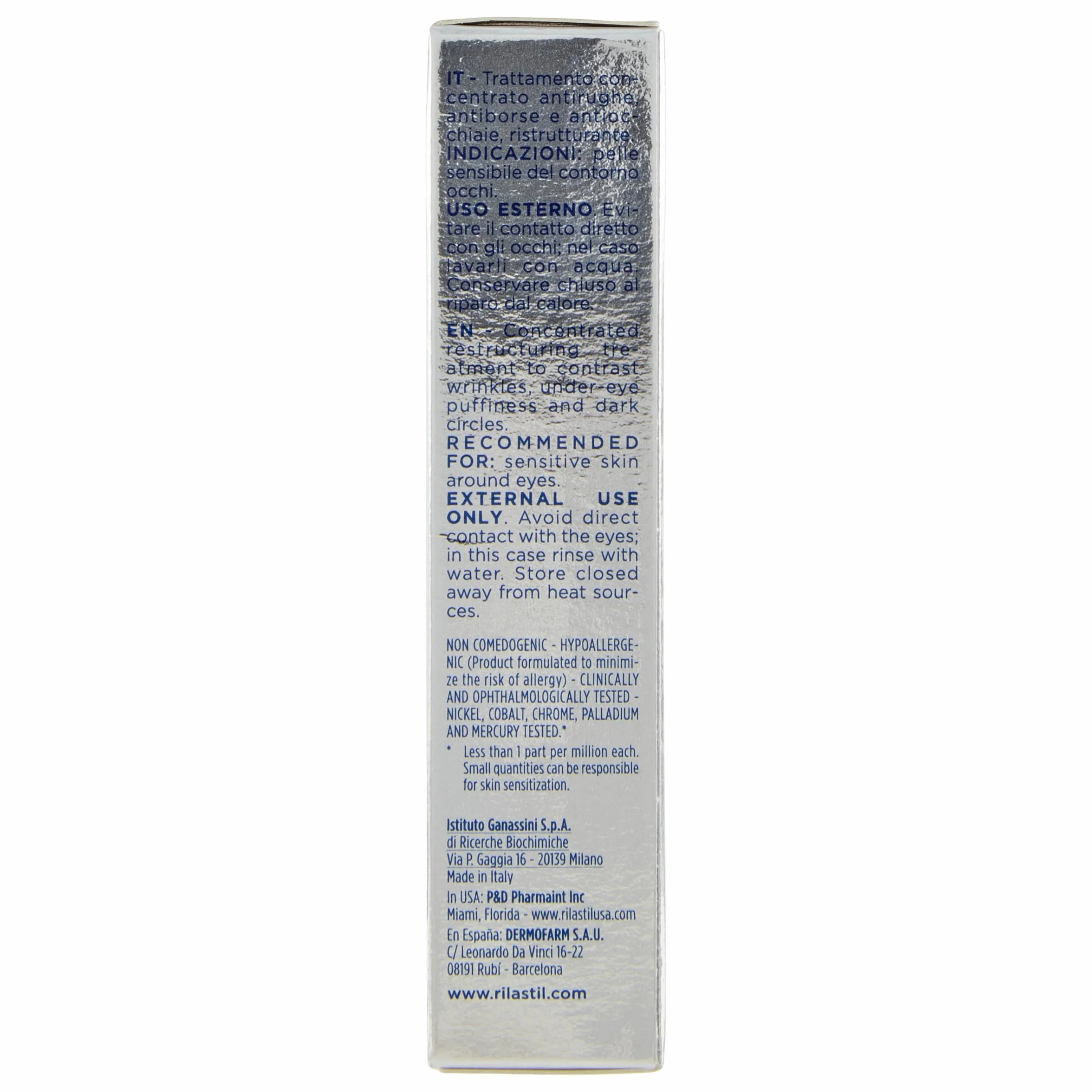 Rilastil Hydrotenseur Crema Contorno Occhi Antirughe Idratante e Nutriente, Tripla Azione Anti Age, Anti Borse, Anti Occhiaie, Ristrutturante 15 ml