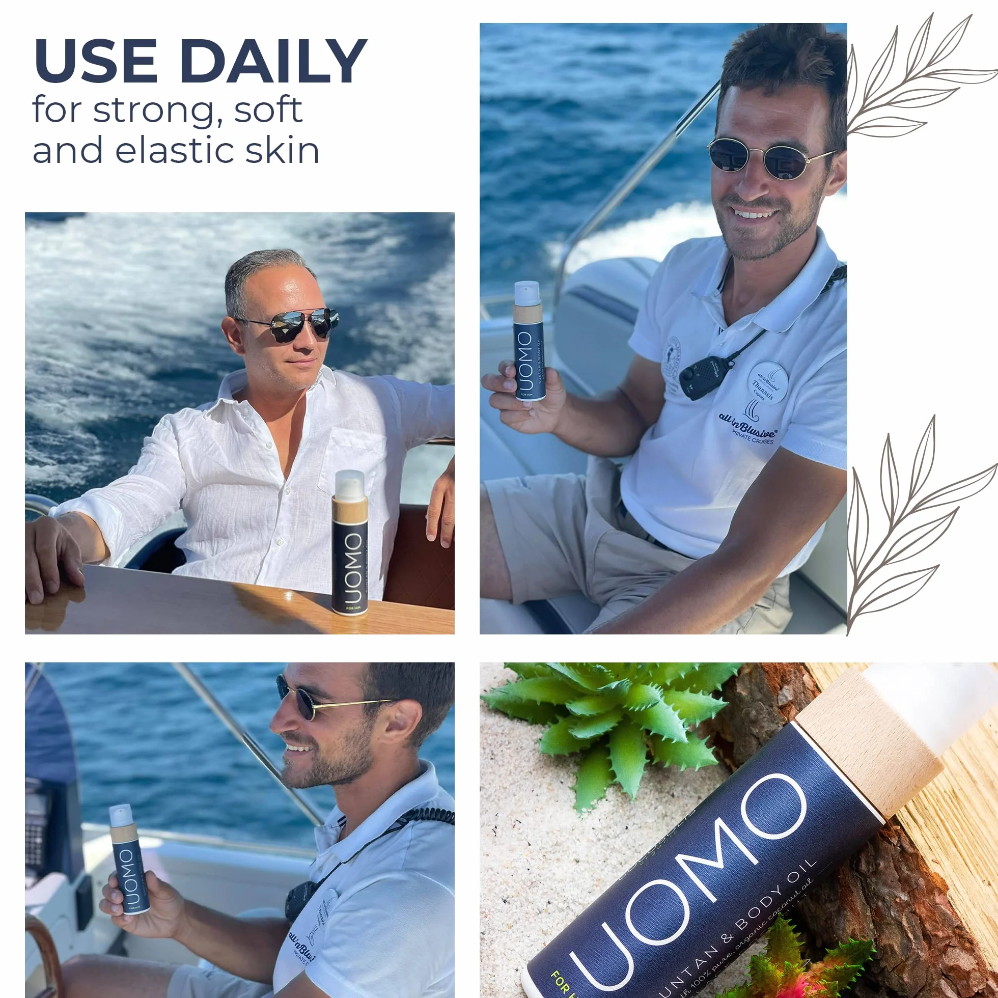 COCOSOLIS UOMO Acceleratore di abbronzatura per uomo - Olio abbronzante biologico con vitamina E e profumo BLACK COCONUT per un'abbronzatura intensa e veloce - Rinforzatore di abbronzatura (110 ml)