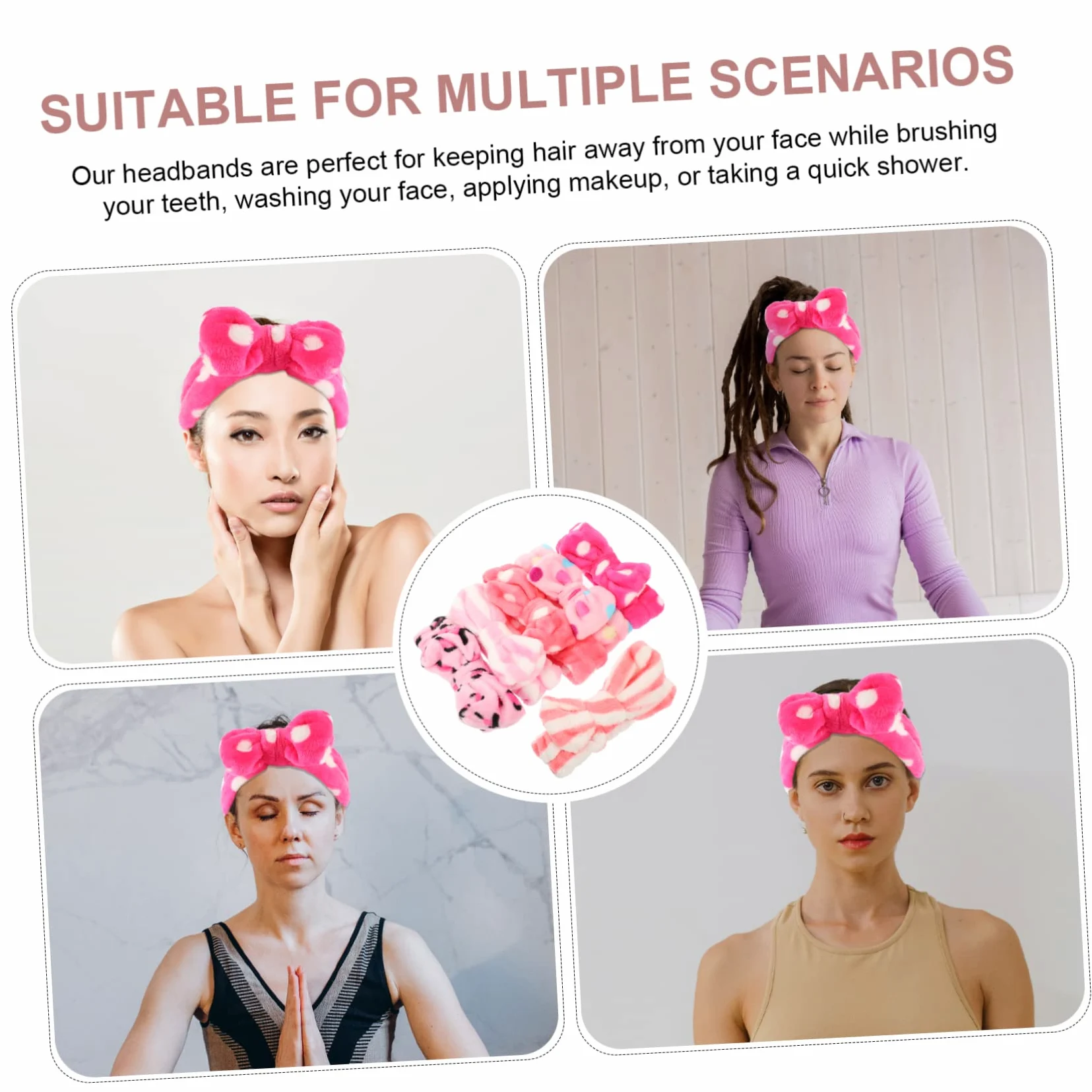 FRCOLOR 3 Set Di Fasce Per in Pile Di Corallo Fasce Per Da Spa Per Donne Per Per Il Trucco Set Di Per Per La Della Pelle 6 Pezzi * 3