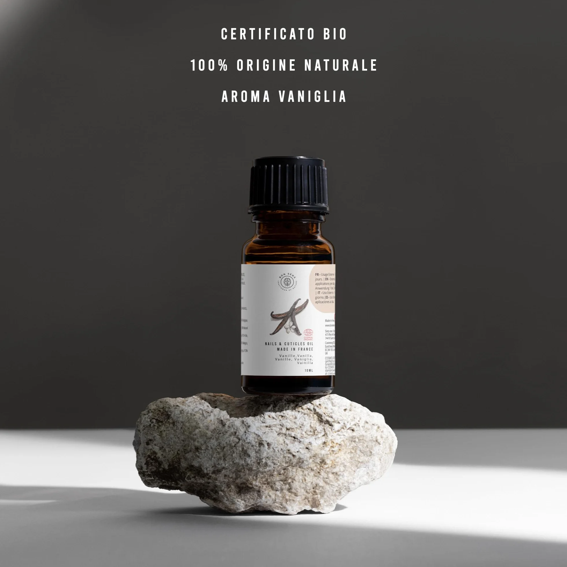 Olio Cuticole Unghie BIO – Trattamento Nutriente & Riparatore arricchito con Vitamina E per Mani e Piedi – Manicure – 100% Naturale, Biologico e Vegan – Cosmos Organic – Gusto Vaniglia
