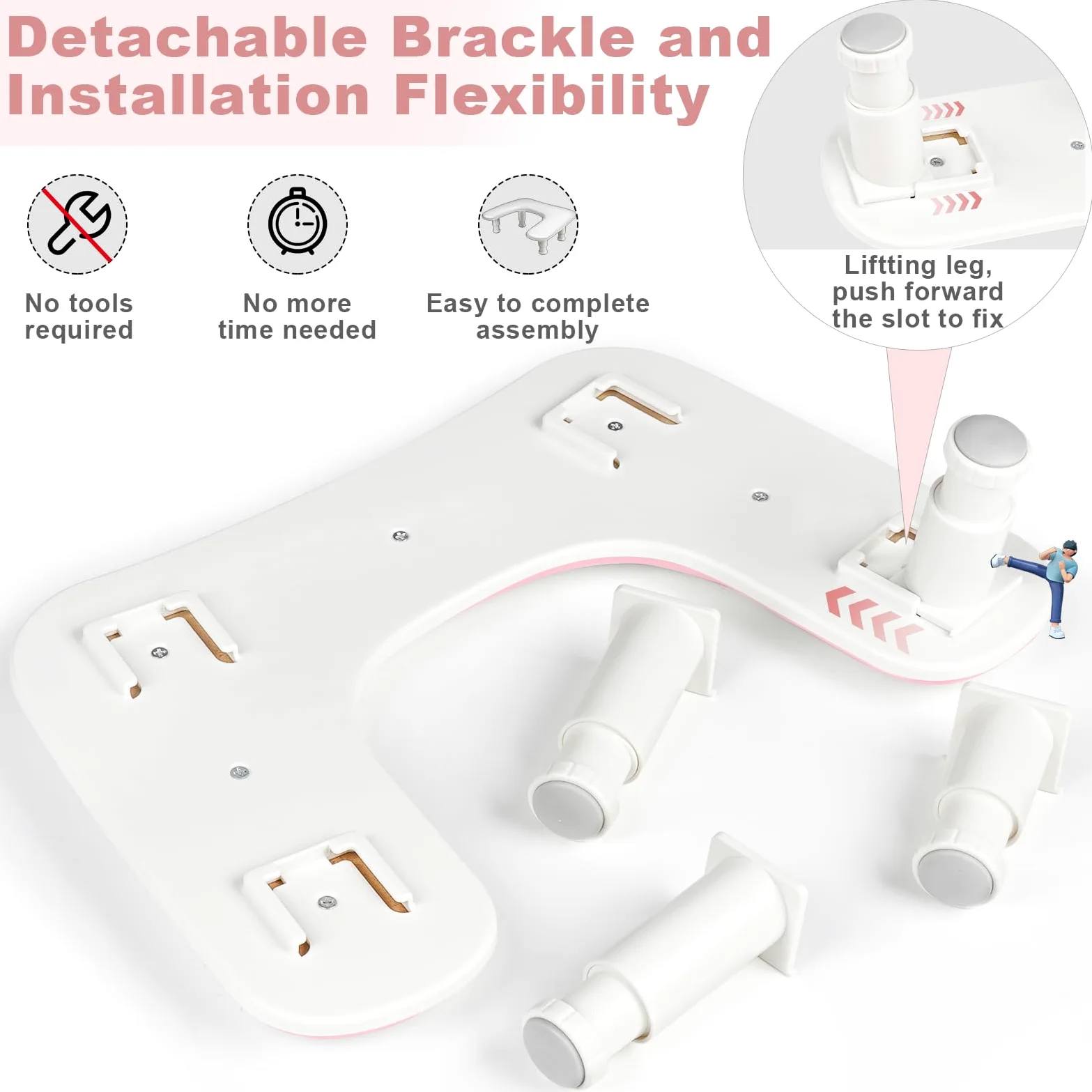 Bracciolo per Nail Tech, regolabile in altezza a forma di U per manicure, grande poggia mano in pelle PU in microfibra per nail tech, bracciolo professionale per salone di bellezza (bianco) (rosa)