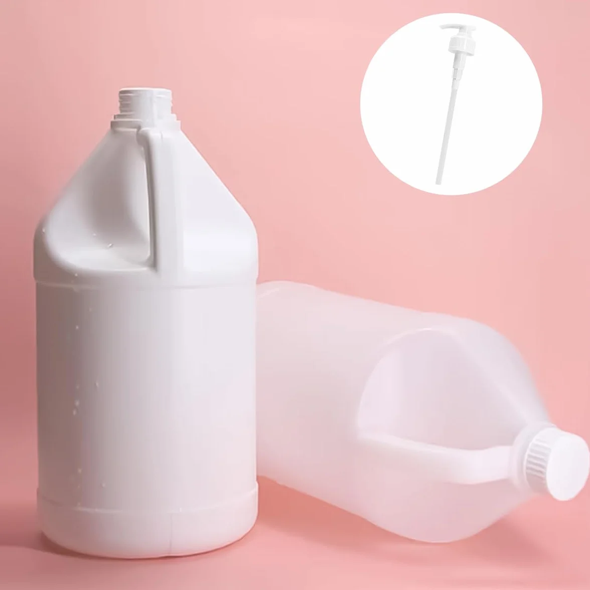 Confezione da 3 dispenser a pompa da 5 litri, adatti per bottiglie con dosatore di shampoo a tubo regolabile, per ricarica di sapone liquido superiore, diametro di 3,5 cm.