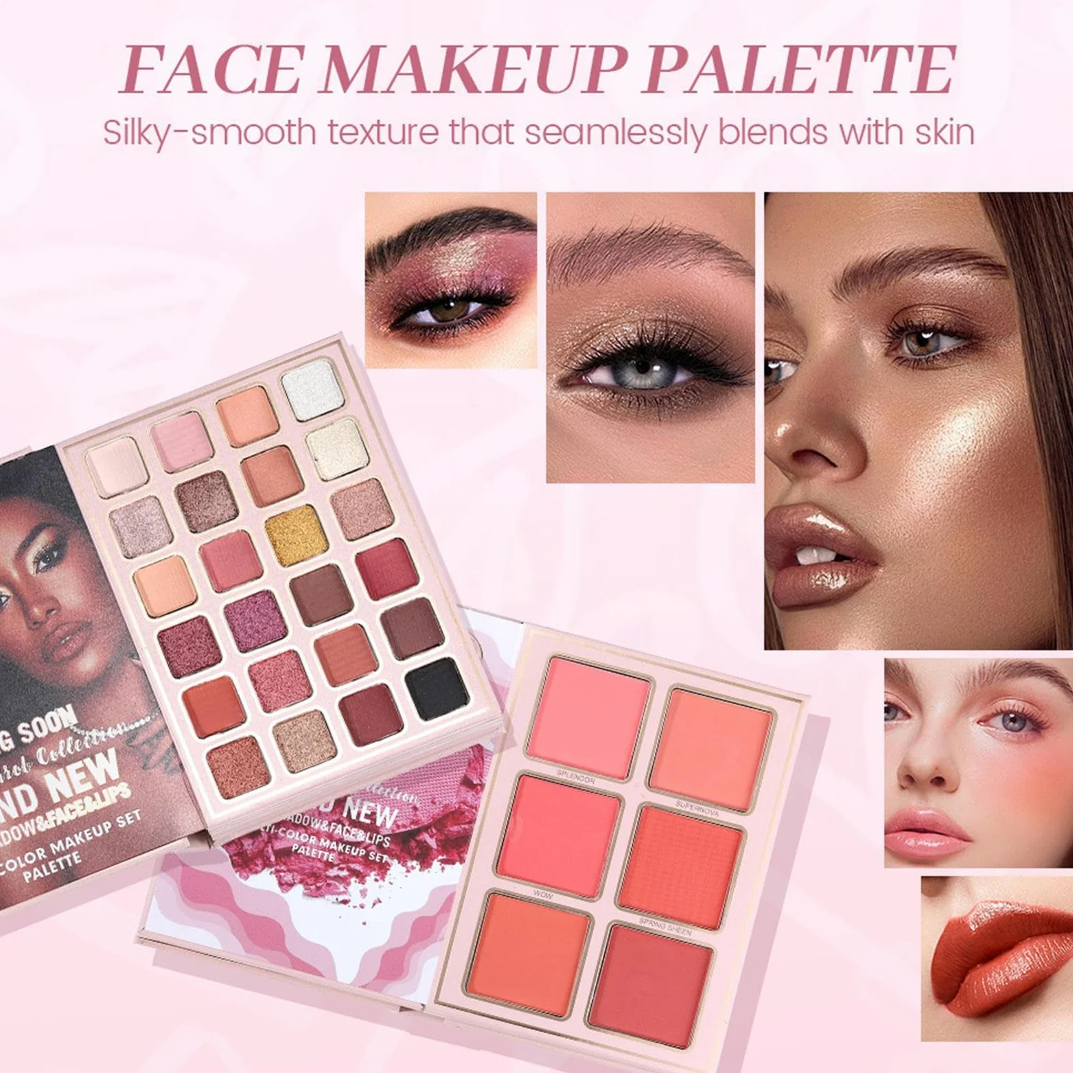 Palette Trucco a Libro Trucco Viso | Blush Naturale Per Donne Studentesse Viaggiatrici Professioniste Sposate Trucco Quotidiano Feste Matrimonio Viaggio