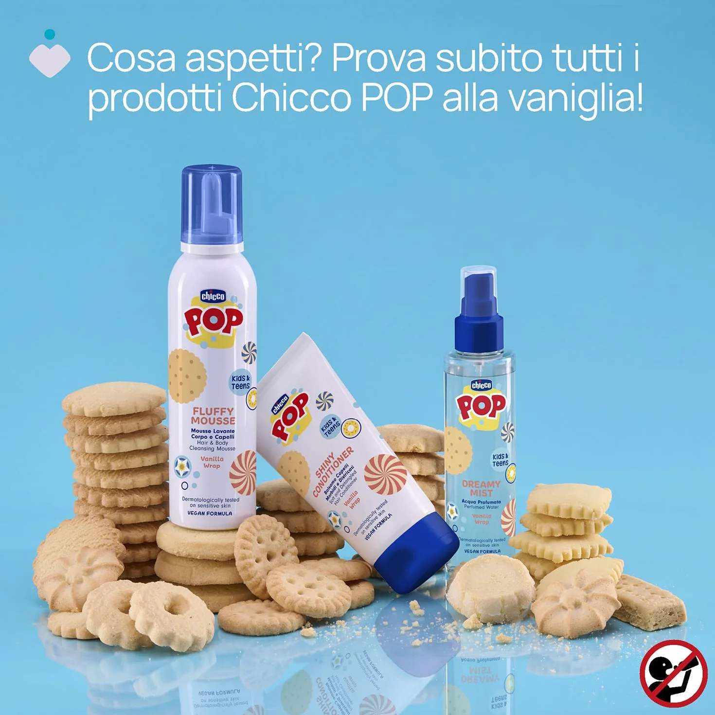 Chicco POP Acqua Profumata Vanilla Wrap, Profumo corpo per Bambini alla Vaniglia, 150 ml