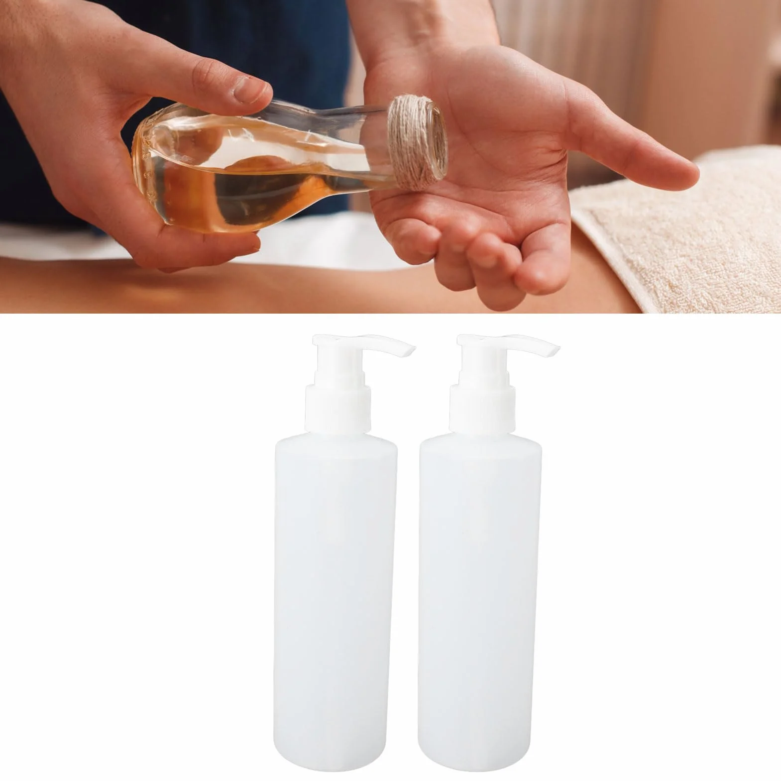 Flacone di Ricambio per Scaldaolio da Massaggio 2 Pezzi, Flaconi per Pompa per Shampoo Ricaricabili da 250 Ml, Dispenser per Flaconi a Pompa Vuoti per Riscaldatore per Lozioni