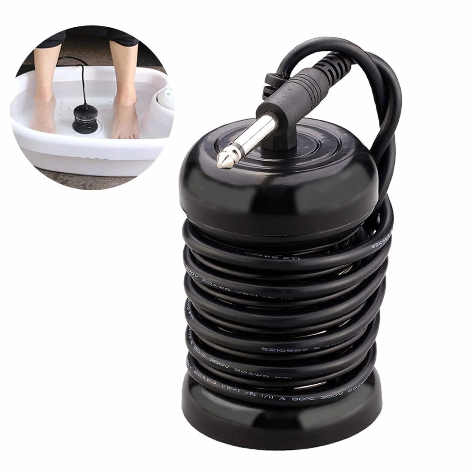 Ionic Detox Foot Bath Array Round Bobine in acciaio inox di ricambio per Ionic Detox Foot SPA Cleanse Machine (nero)