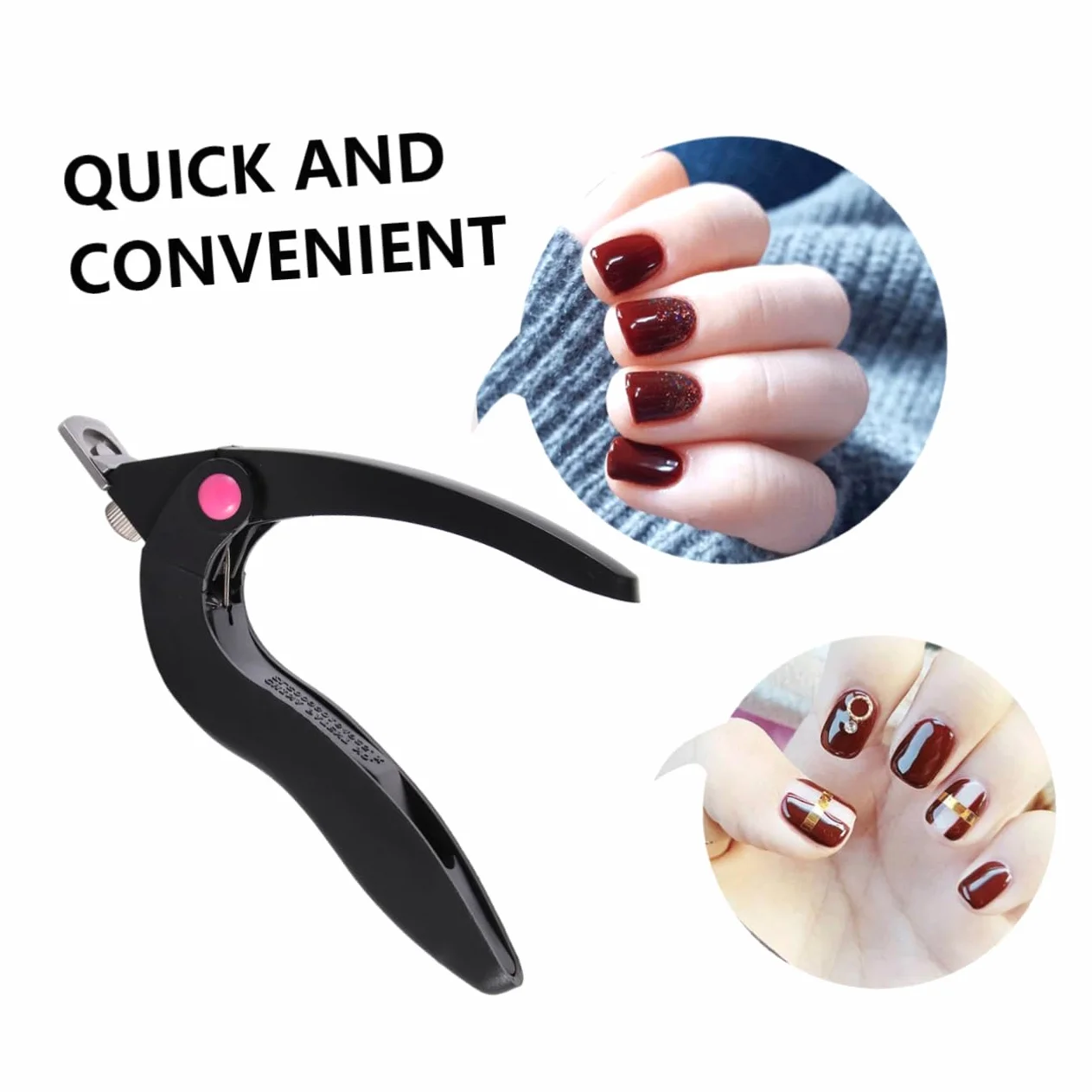 Healeved 4pezzi Forbici Professionali Per Unghie Acriliche U-shaped Strumento Per Manicure Nail Art Facile Da Usare Design Ergonomico Misura Portatile Colori Misti