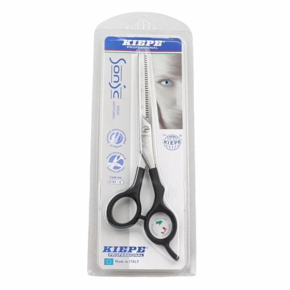 Kiepe 2155 Sonic Forbice Professionale Sfoltire 6 Pollici 28 Denti Acciaio Inox Impugnatura Ergonomica Semi-Offset Made in Italy