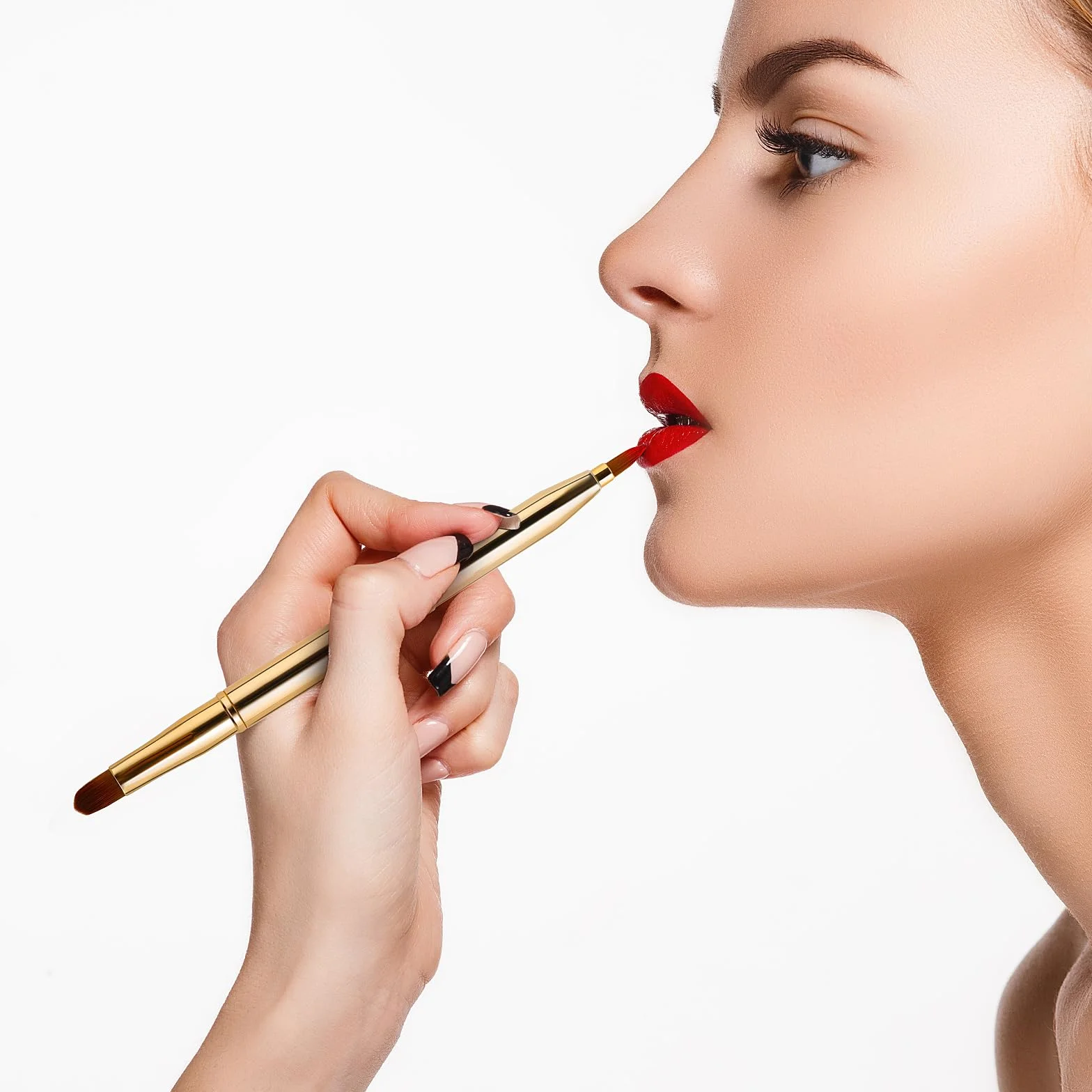 Abeillo, pennello per labbra retrattile, mini pennello per labbra correttore, pennello per rossetto, pennello per trucco per labbra