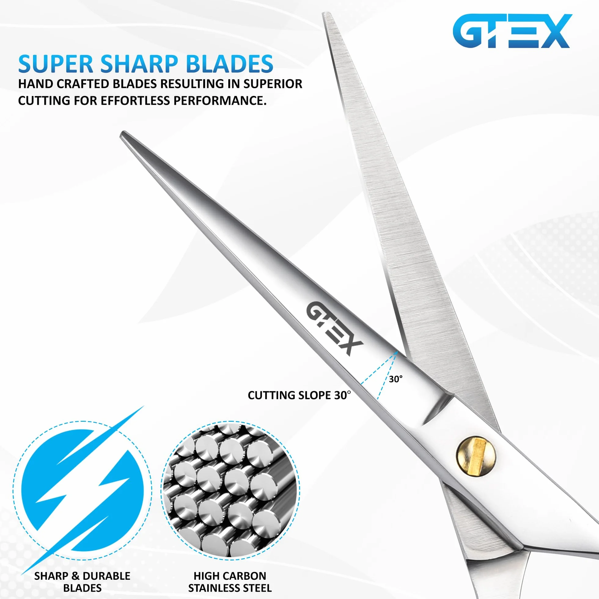 GTEX Forbici Parrucchiere Professionali 6,5" Premium Forbici Capelli con Pettine e Caso