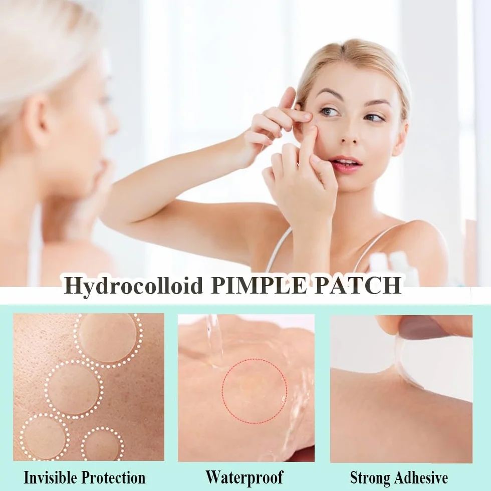 300 Pezzi Cerotti Brufoli Pimple Patch Brufoli Invisibili Idrocolloide Acne Pimple 2-In-1 Cerotti Per Brufoli con Olio Dell'Albero Del Tè Giorno e Notte Impermeabili e Traspiranti Patch Brufoli