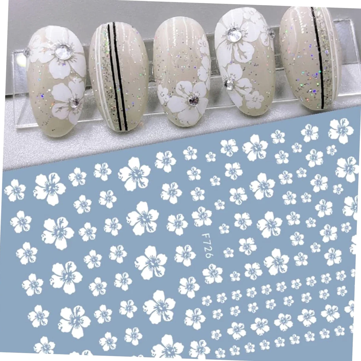 VICASKY 5 Set Adesivi Per Unghie Impermeabili Con Fiori Decorazioni Per Nail Art Adesivi Manicure Per Diy E Stile Unico 30 Fogli*5