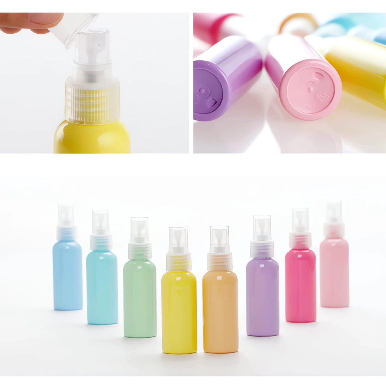 50 Pezzi 50ml Viola plastica flacone spray Con Sprayer Mini Flacone Spray Portatile Riutilizzabile per Nebbia, Bottiglia di Profumo, Cosmetica, Viaggio