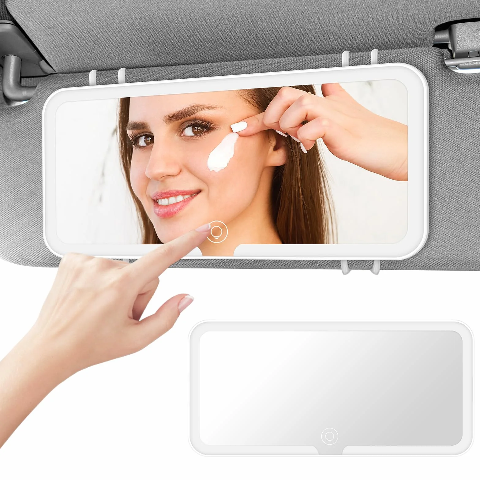 Specchio cosmetico a LED ricaricabile con 3 modalità luce e touch screen per neonati e bambini