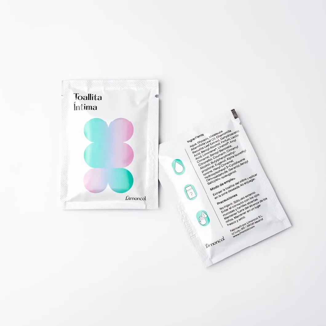 Salviette intime monodose per l'igiene personale, pulizia delicata e fresca, senza risciacquo, con estratto di camomilla e olio di tea tree, senza parabeni, 50 pezzi