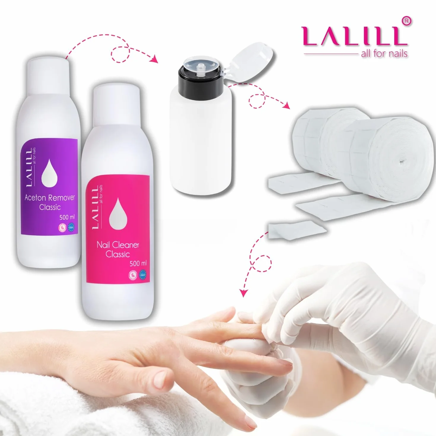LALILL Nail Cleaner 500 ml – Sgrassatore Unghie UV Gel – Solvente Unghie Professionale