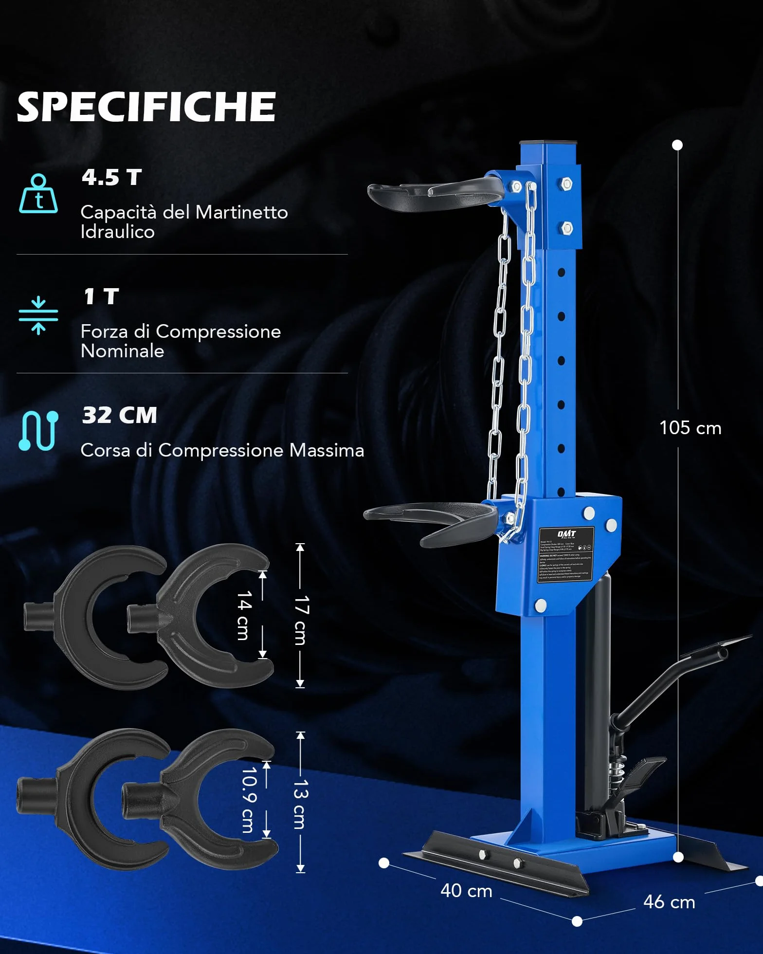 Orion Motor Tech 4.5T Compressore a Molla Idraulico Automatico per Auto Camion SUV