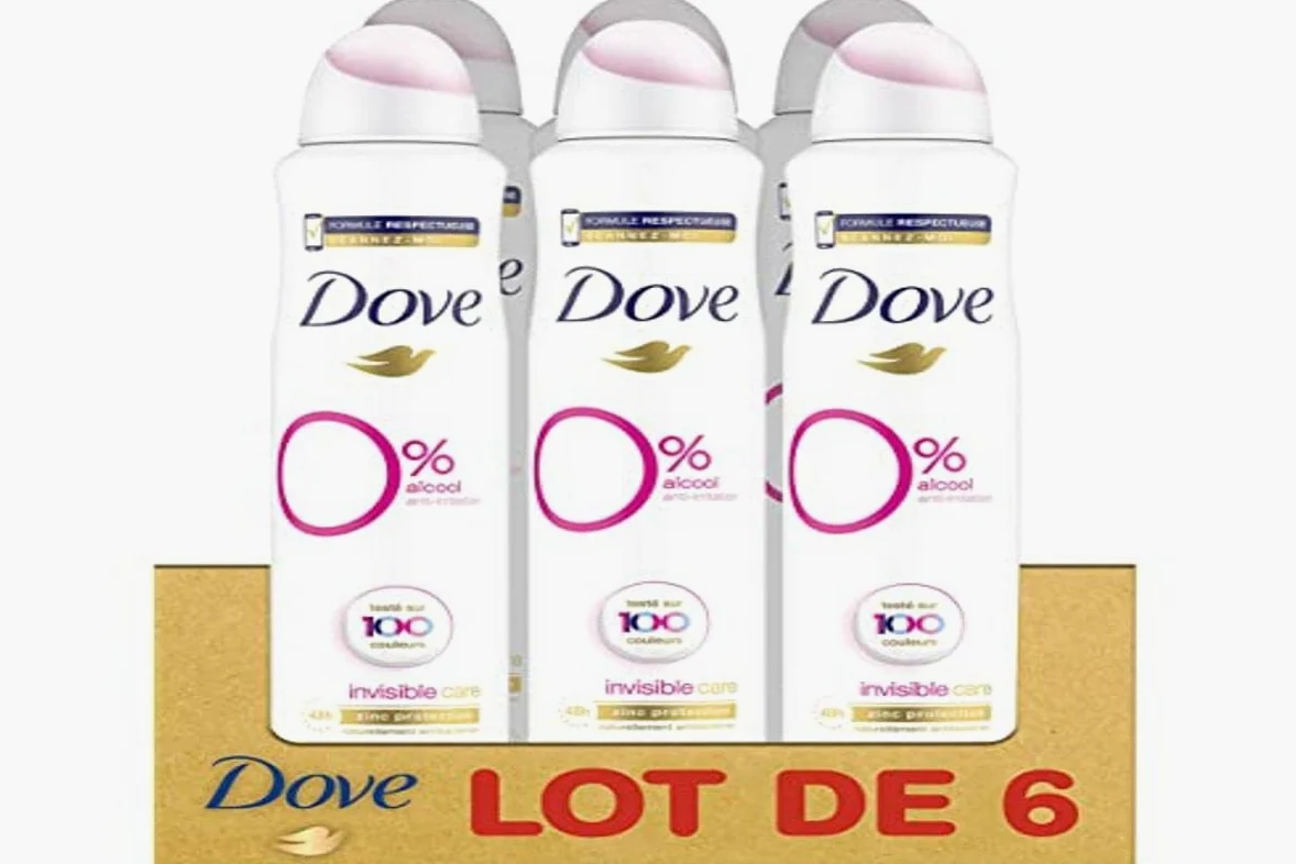 Dove Deodorante da donna spray anti-irritazione invisibile Care 0% – Set di 6 x 200 ml