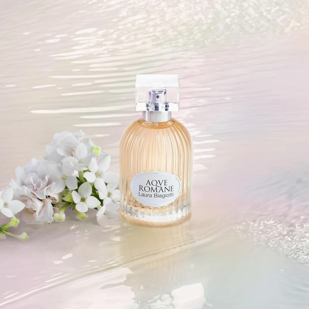 Laura Biagiotti – Aqve Romane Ambrosia Aurea Eau de Toilette 100 ml – Profumo Donna – Fragranza Floreale e Muschiata Dolce – Note Delicate e Sensuali – Iconico Flacone ispirato ai Templi Romani