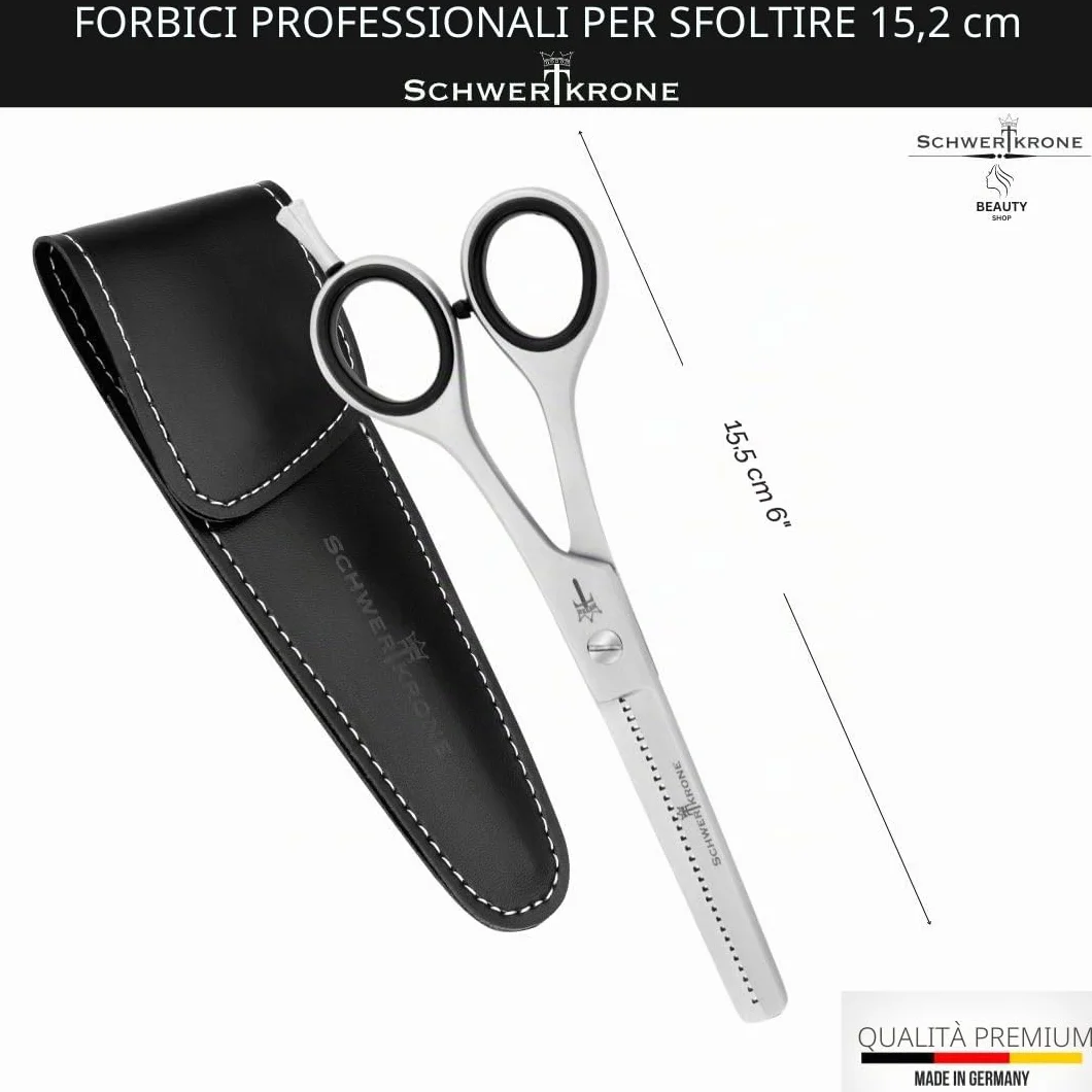 SCHWERTKRONE® Forbici da Modellazione in Acciaio Inox Made in Germany - Forbici Professionali per Parrucchiere e Taglio Capelli