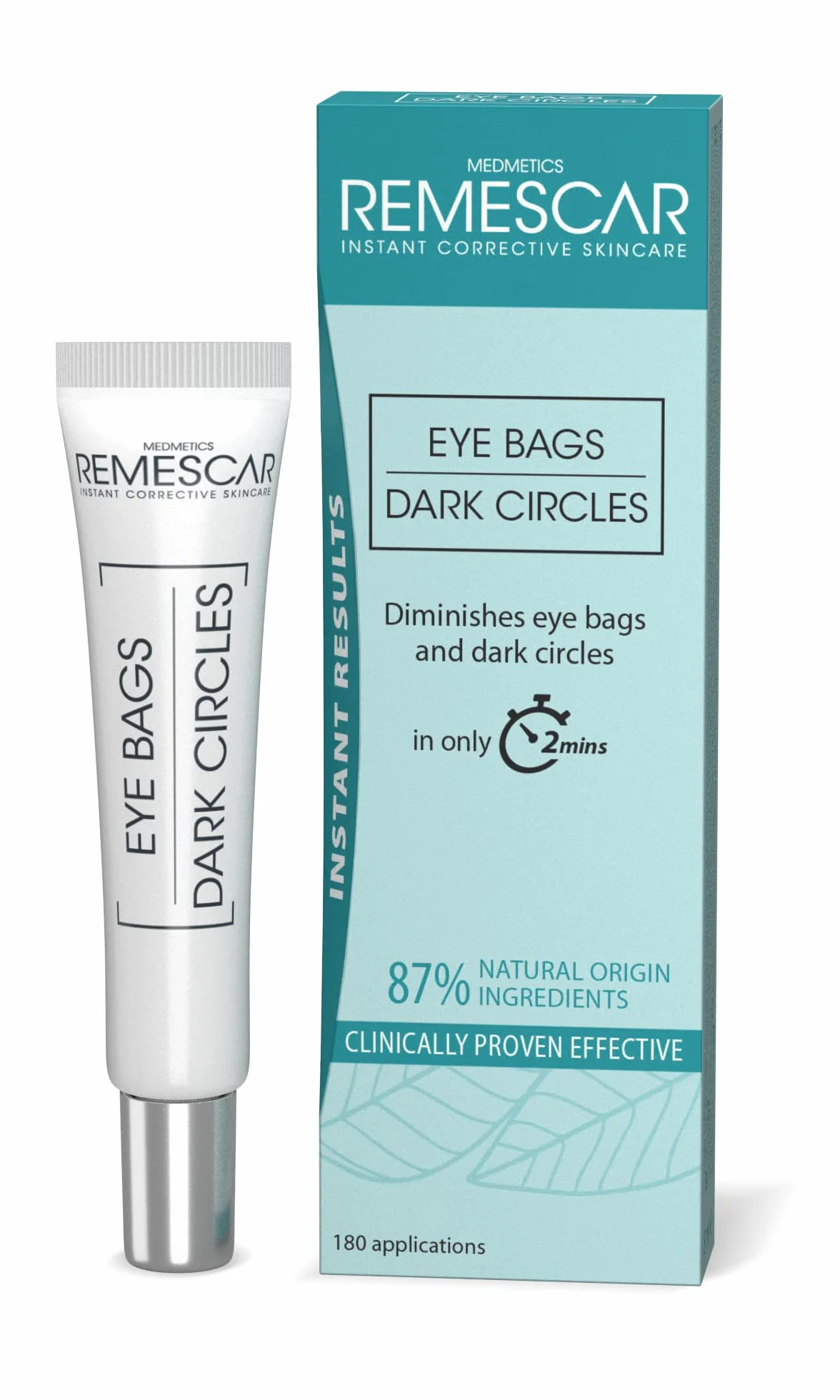 Remescar Crema Borse e Occhiaie 8ml – Trattamento Istantaneo Contorno Occhi – Crema Defaticante Uomo Donna con 180 Applicazioni
