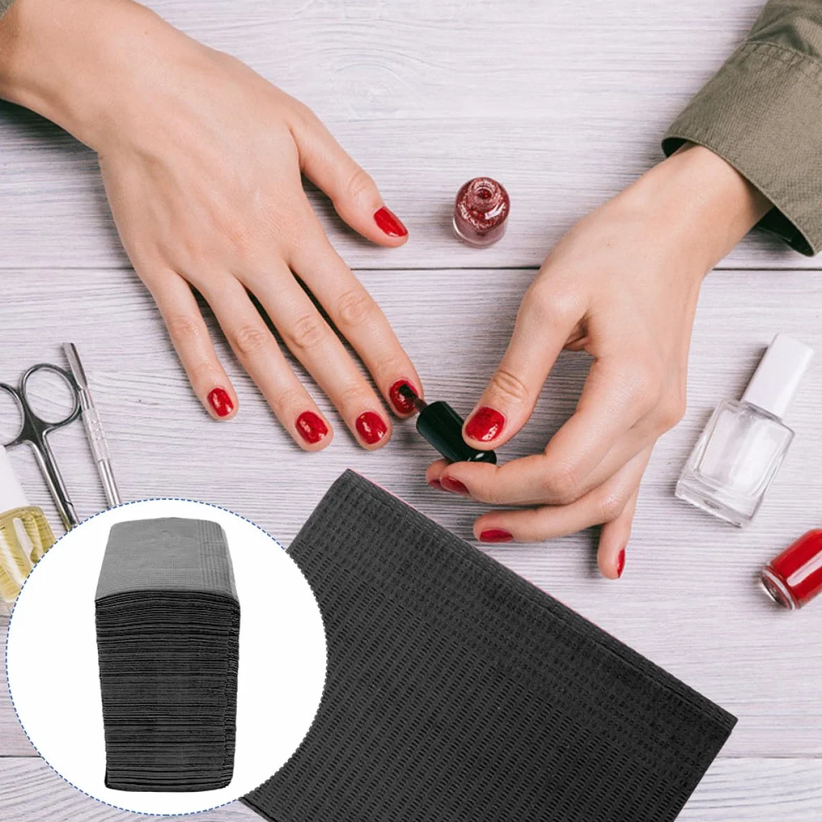 Tovaglia di Carta per Manicure 125 Pezzi Monouso Doppio Strato Resistente per Nail Art Professionale e Salone Bellezza, Assorbente e Pieghevole per Cura Unghie e Pedicure