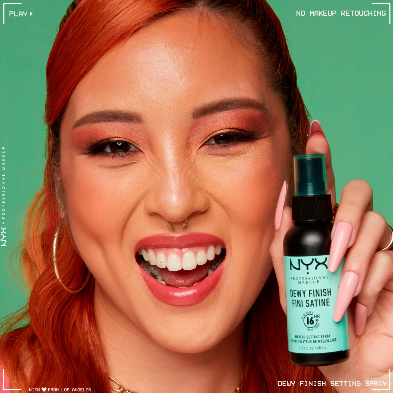 NYX Professional Makeup Spray Fissante Makeup Dewy Finish Maxi Formato Lunga Tenuta 16h Effetto Luminoso Anti-Sbavature Formula Leggera No Transfer Vegana - 2 Flaconi da 180ml