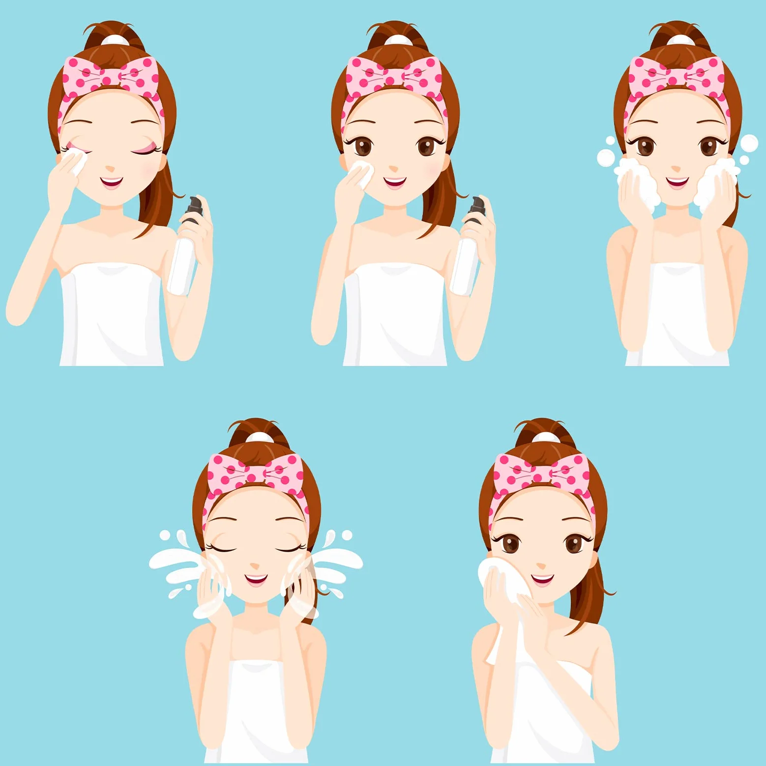 24 fasce per capelli per trucco del viso spa fascia per capelli con fiocco sfuso fascia per capelli in peluche soffice per le donne lavaggio viso spa doccia (stile elegante)