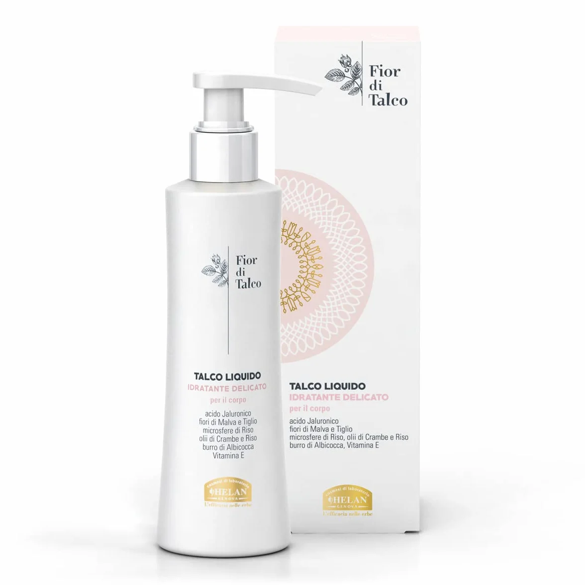 Helan, Fior di Talco, Profumo Donna, Eau De Parfum Lunga Durata, 50 ml, Made in Italy, Durata 4-5 Ore & Fior di Talco, Talco Liquido, Crema Idratante Corpo per Pelle Morbida e Nutriente