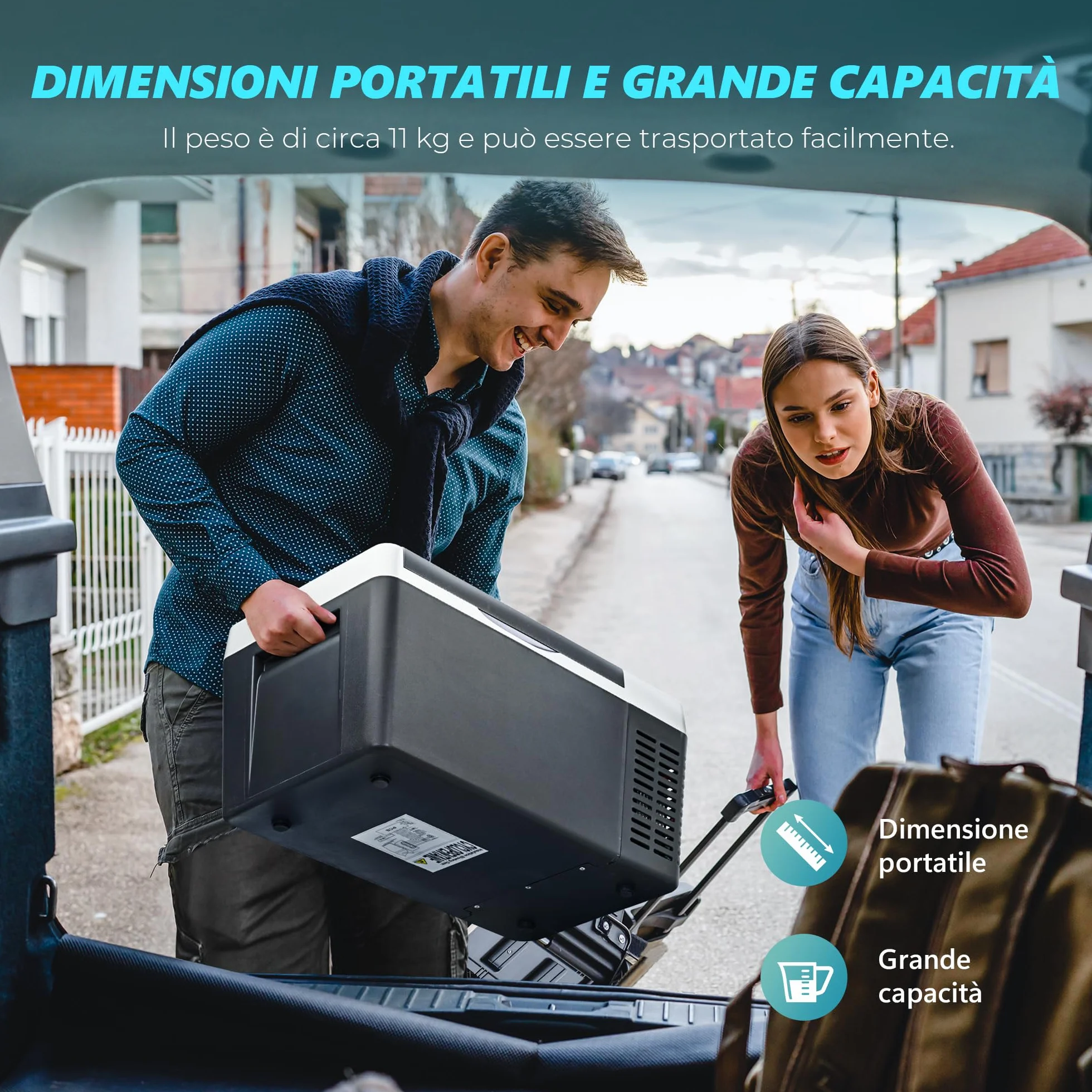 EUHOMY Mini Frigo 18L 12V 220V WiFi APP Congelatore Portatile Nero