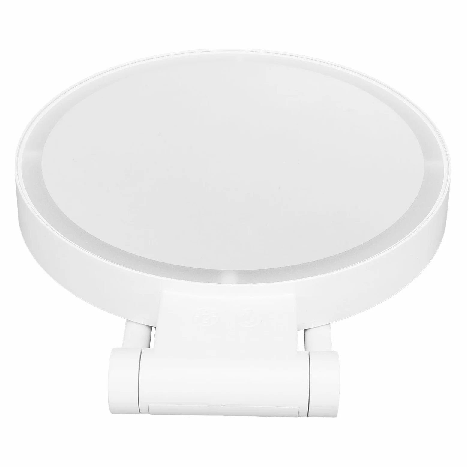 Fabater Specchio Ingranditore Bifacciale 1X 5X con Luce LED Tavolo Specchio Cosmetico Maniglia Pieghevole Viaggio Portatile Bianco, Touch Control Illuminazione a Tre Colori USB