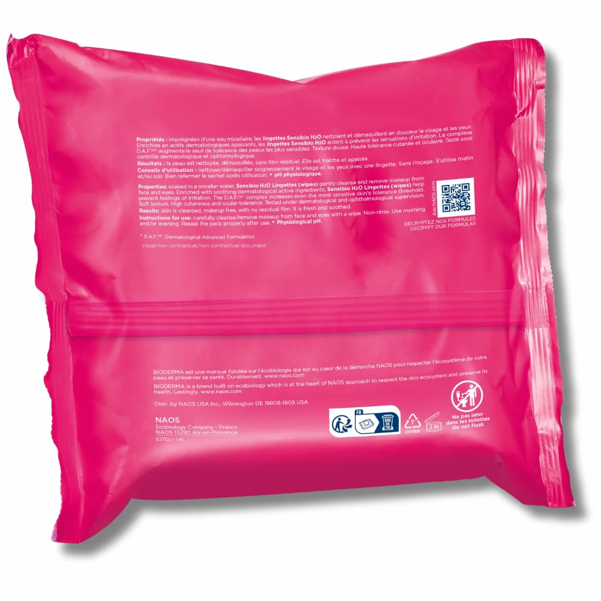 Amerikas Bioderma Sensibio H2o Micelle Solution Make-up Removing Wipes Wipes, 25 Unità
