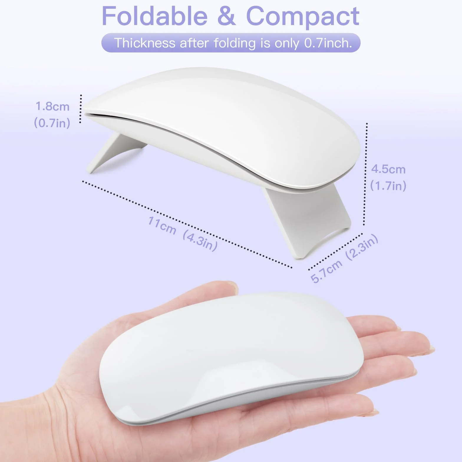 Madenia Mini lampada UV LED Unghie, 6W USB Portatile Lampada Unghie, Mini Lampada UV con 60s Timer, Fornetto Unghie Semipermanente per Smalto Gel, Shellact per Principianti (Bianco)
