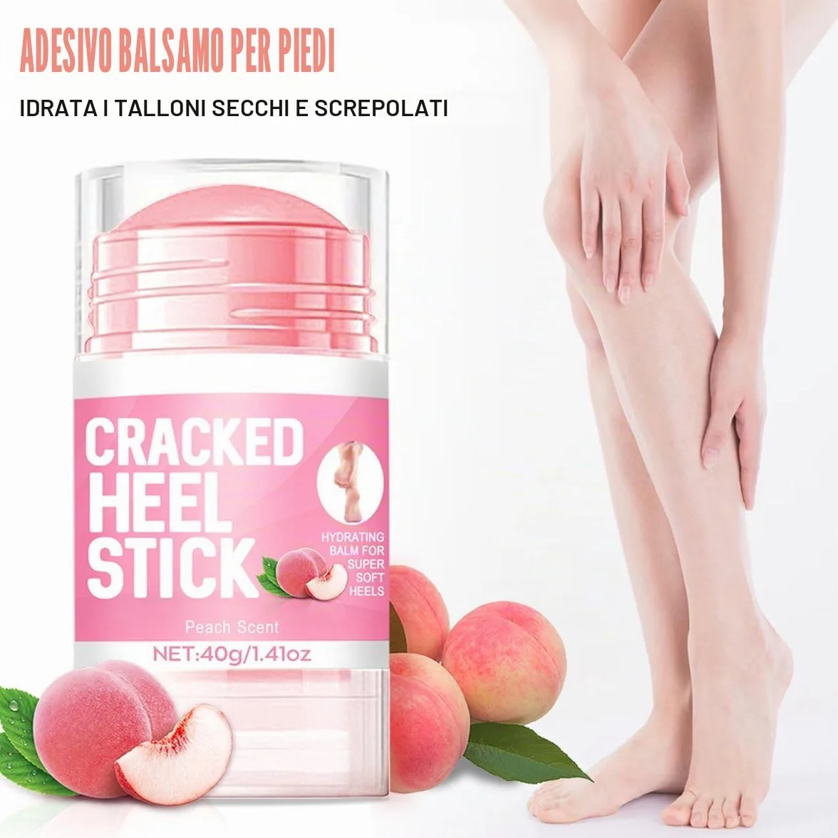 Baorder 2 pezzi Peach Scented and 60% Urea Foot Cream Set idratante Foot Cream, Repair Dry Skin, mani, talloni, gomiti e ginocchia, cura morbida e idratante per donne e uomini