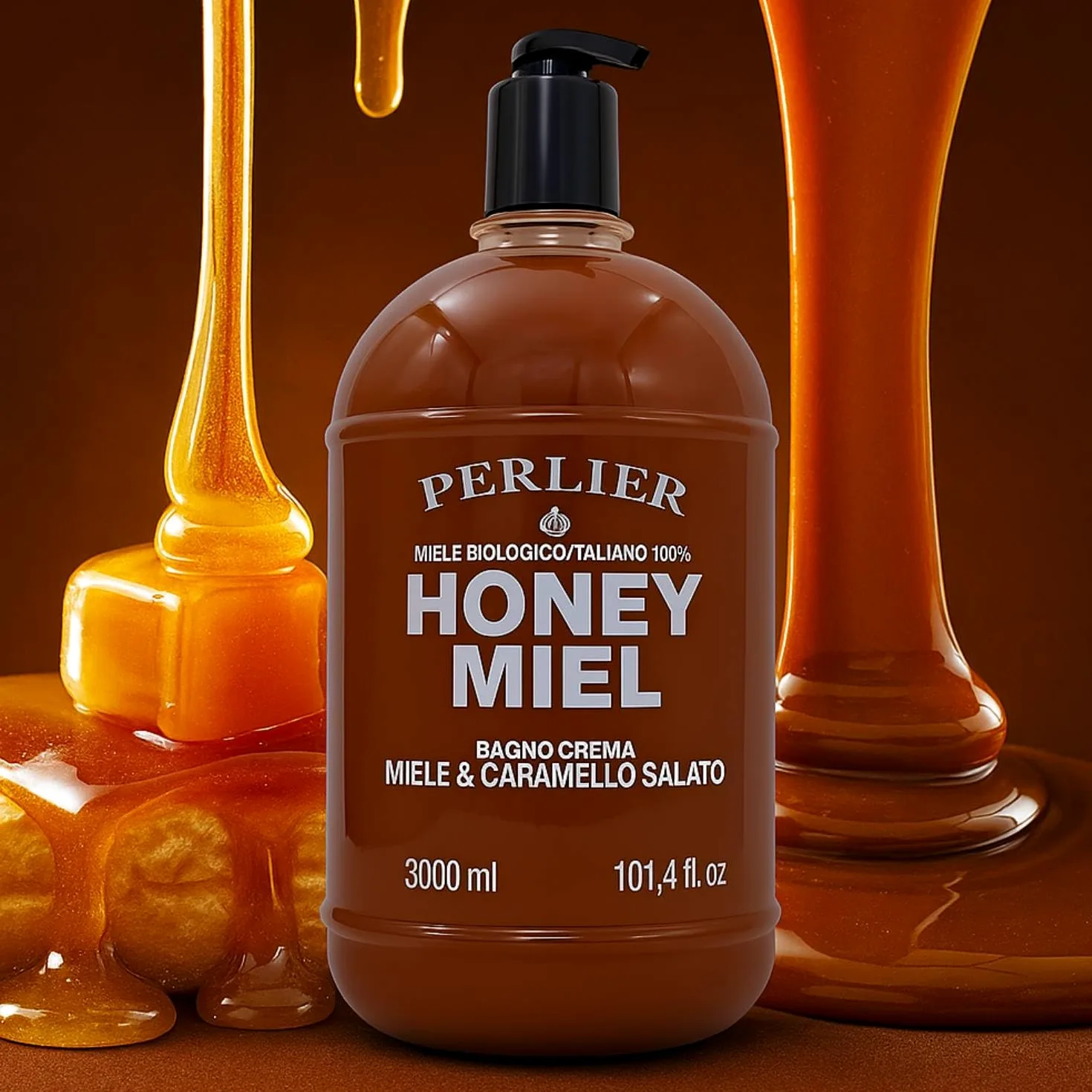 Perlier Honey Miel Bagno Crema Miele e Caramello Salato Con Dosatore 3000 Ml