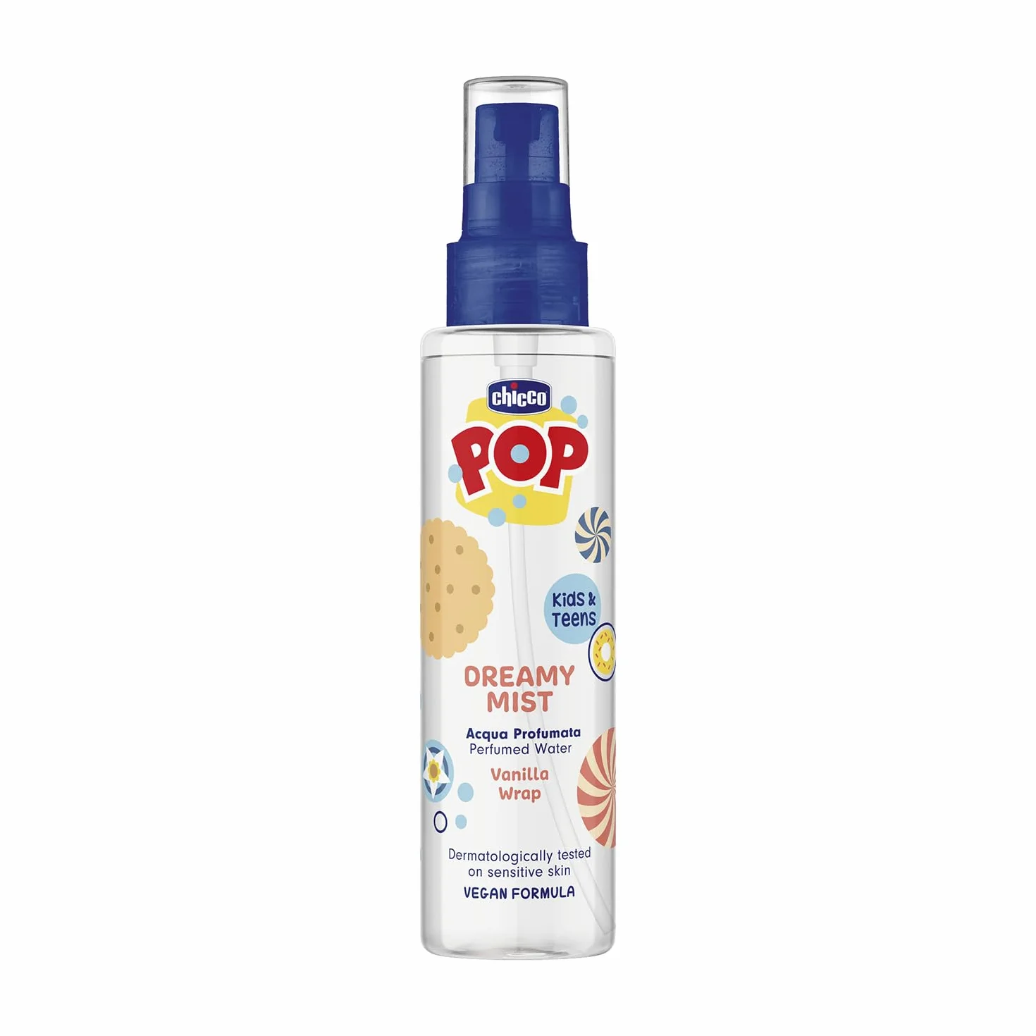 Chicco POP Acqua Profumata Vanilla Wrap, Profumo corpo per Bambini alla Vaniglia, 150 ml