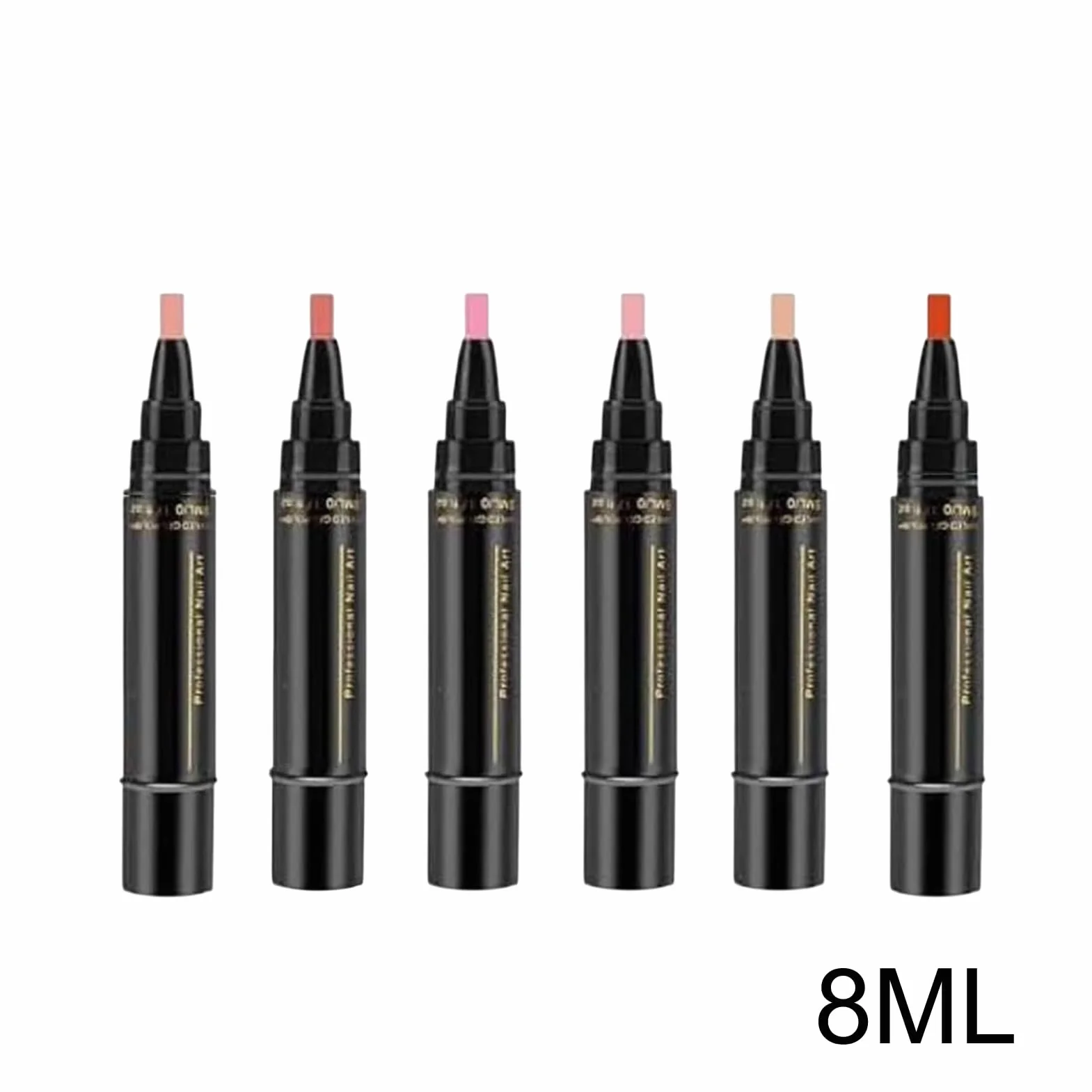 Penne per smalto per unghie | Penna per chiodos gel a 6 colori ad asciugatura rapida | Nessun UV gel Varnish Art Pen Strumento | Accessori pittura polacco 3 in 1 chiodi per il salone per la casa