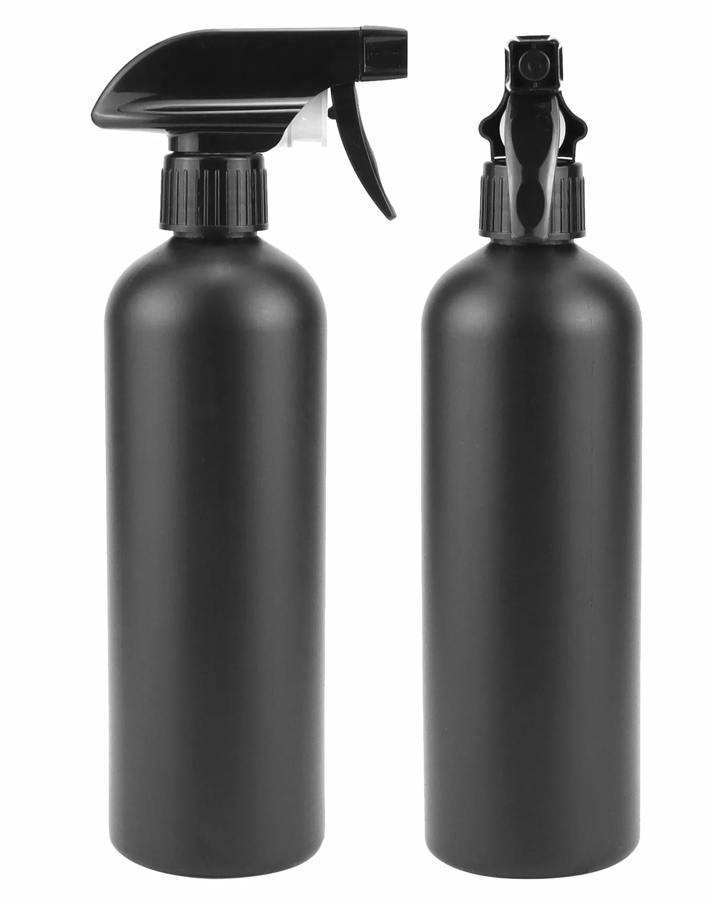 QWORK® Set da 4 flaconi spray da 500 ml, spruzzino nebulizzatore, nero, per acconciature, cura delle piante floreali, pulizia