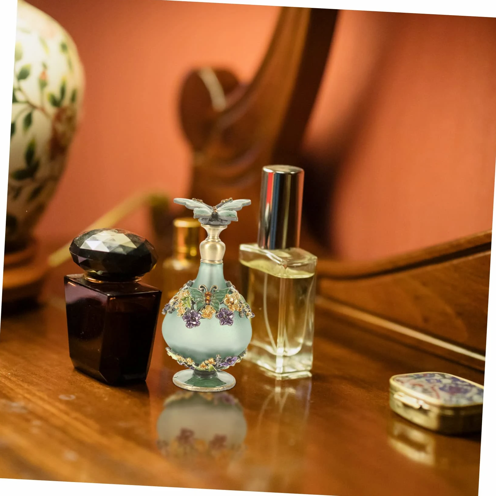 DECHOUS Bottiglia di Profumo Ricaricabile in Vetro da 23ml Chiusura Ermetica, Stile Vintage e Facile da Trasportare, per Viaggi e Uso Quotidiano