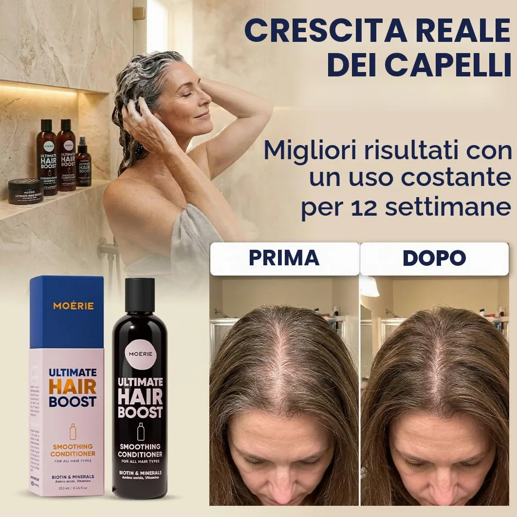 Moerie Balsamo Anti-Caduta Per Capelli Donna E Uomo, Più Lunghi E Pieni, Volumizzante, Vegan Friendly, Senza Parabeni E Silicone, Per Tutti I Capelli, Contro La Caduta Dei Capelli (250 Ml)x2