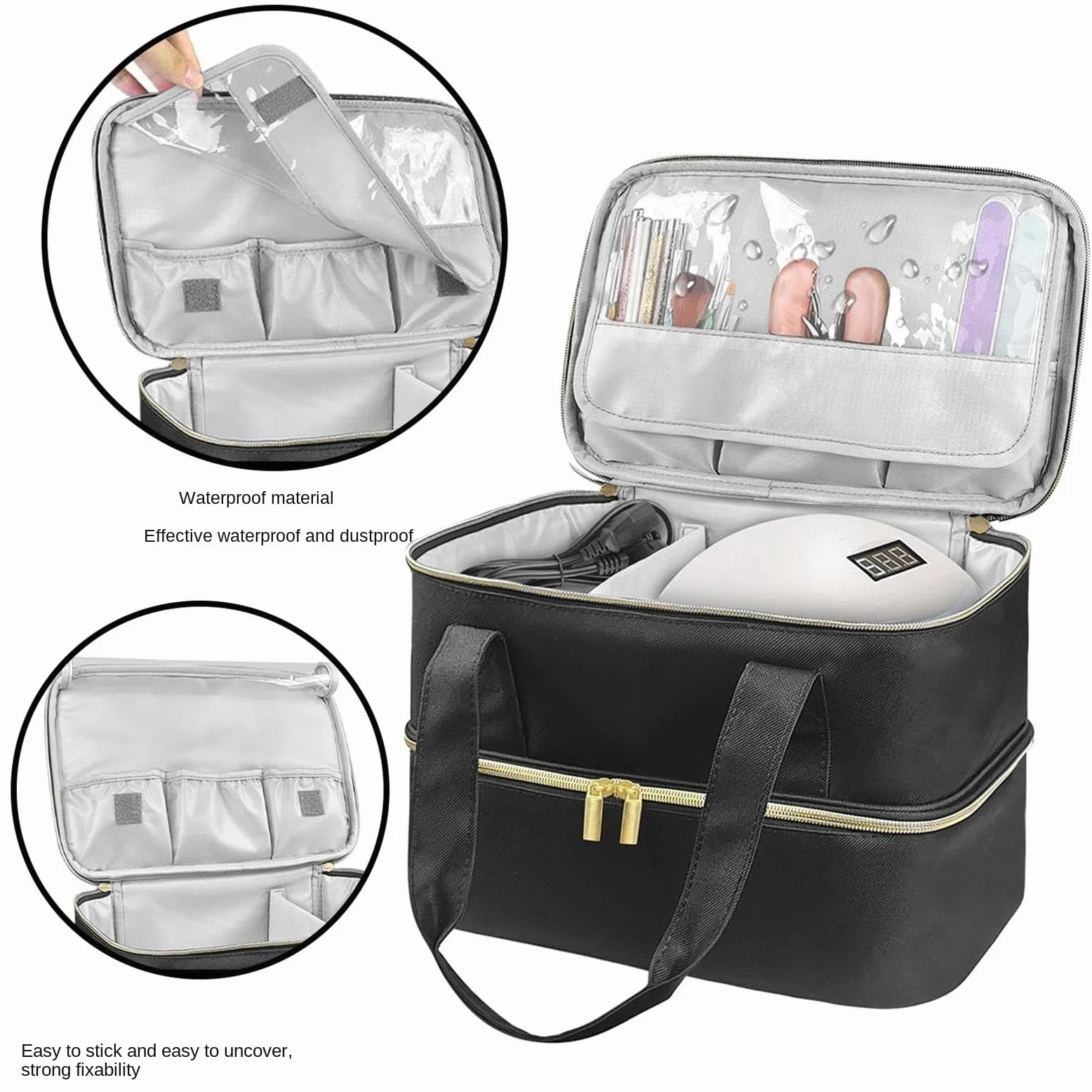 Porta Smalti Valigetta Unghie Borsa Portaoggetti For Smalto A 2 Strati Con Tasca Superiore For Nail Art Borsa Viaggio
