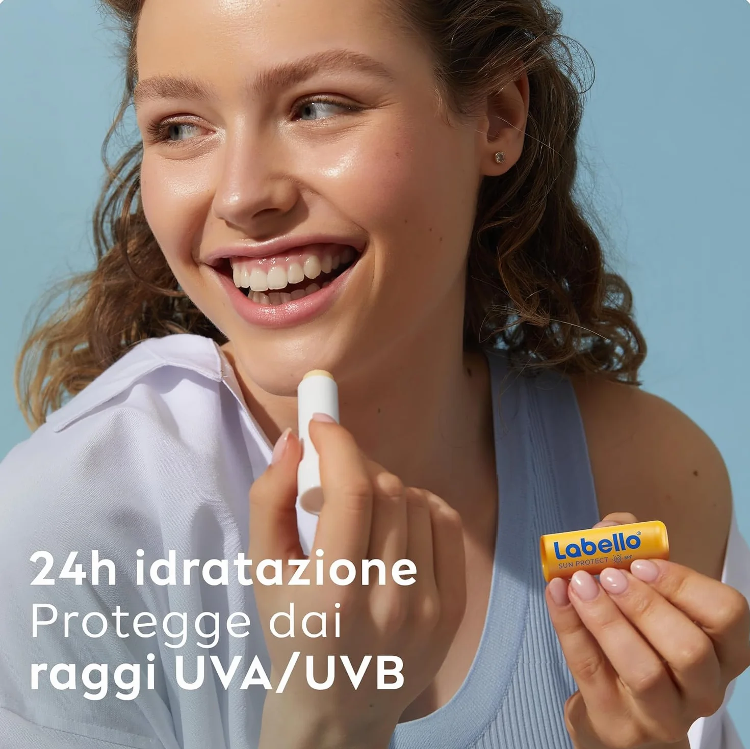 Labello Bipack Sun Protect SPF30 e Hydro Care SPF15 2 x 4.8 g, Burrocacao labbra in confezione doppia, Duo con burrocacao protezione solare idratante e balsamo labbra con filtri UVA/UVB