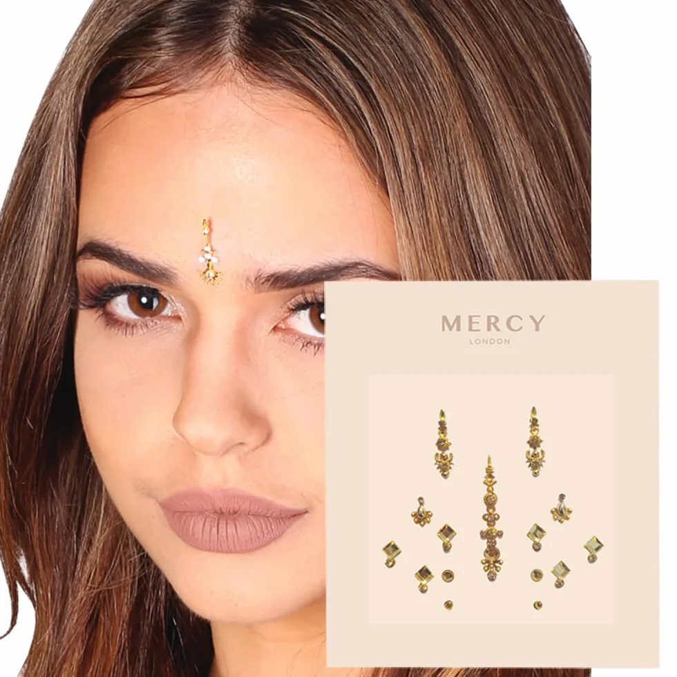 Gigi Gold Bindi ✮ Bindi Silver Crystal Jewels Indian Bindi
