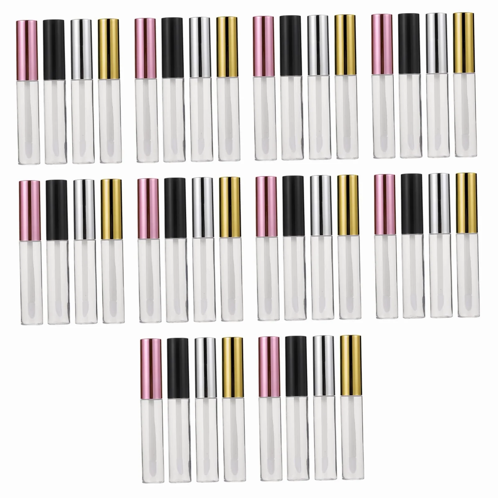 Tubetti per Gloss Labbra 10ml in Abs, Confezione da 40 Pezzi | Ricaricabili con Testina a Pennello, Formato Portatile, per Balsamo e Fai da Te Cosmetico