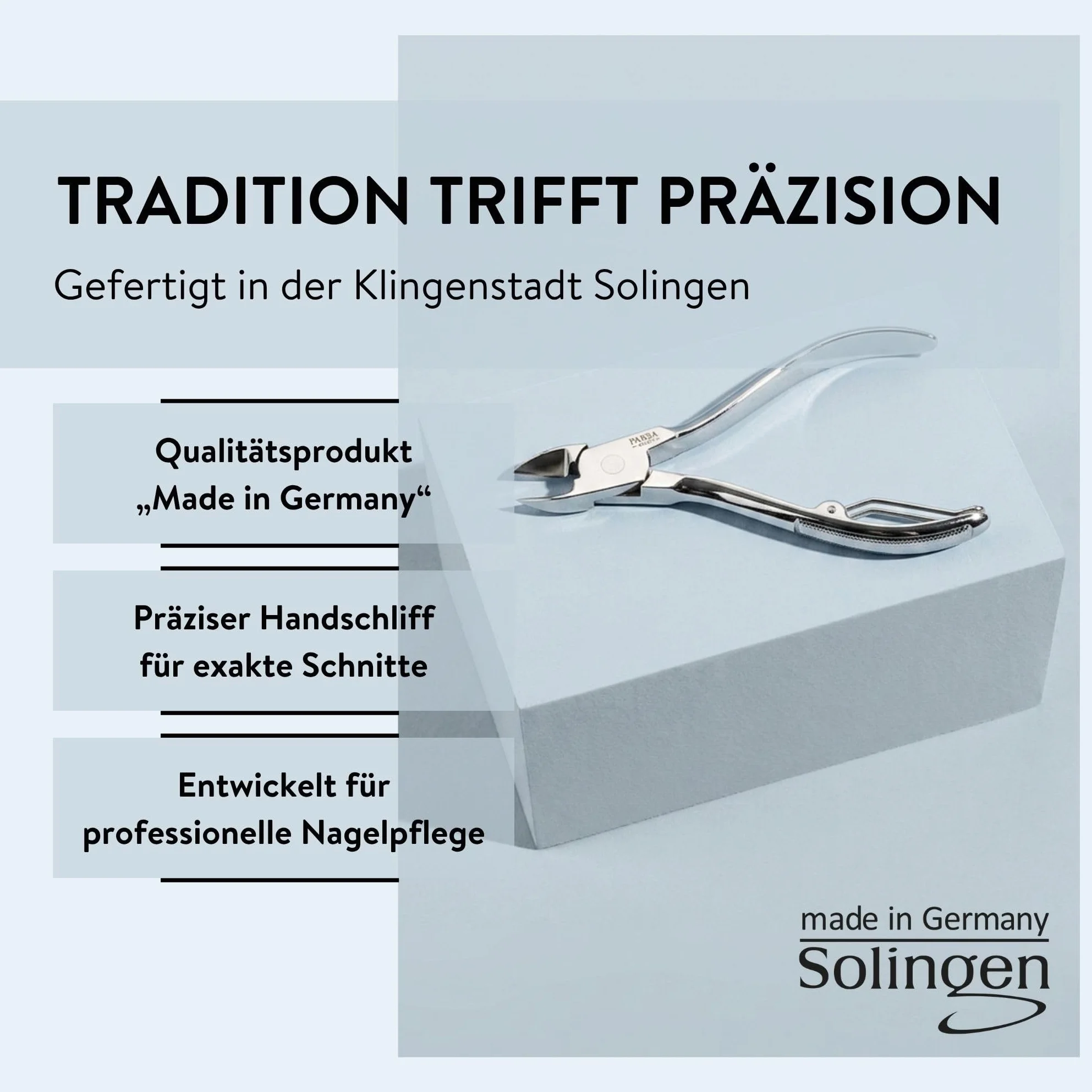 PARSA Beauty Tronchesina professionale per accorciare le unghie di mani e piedi senza sforzo, veloce e preciso, Made in Solingen Germany