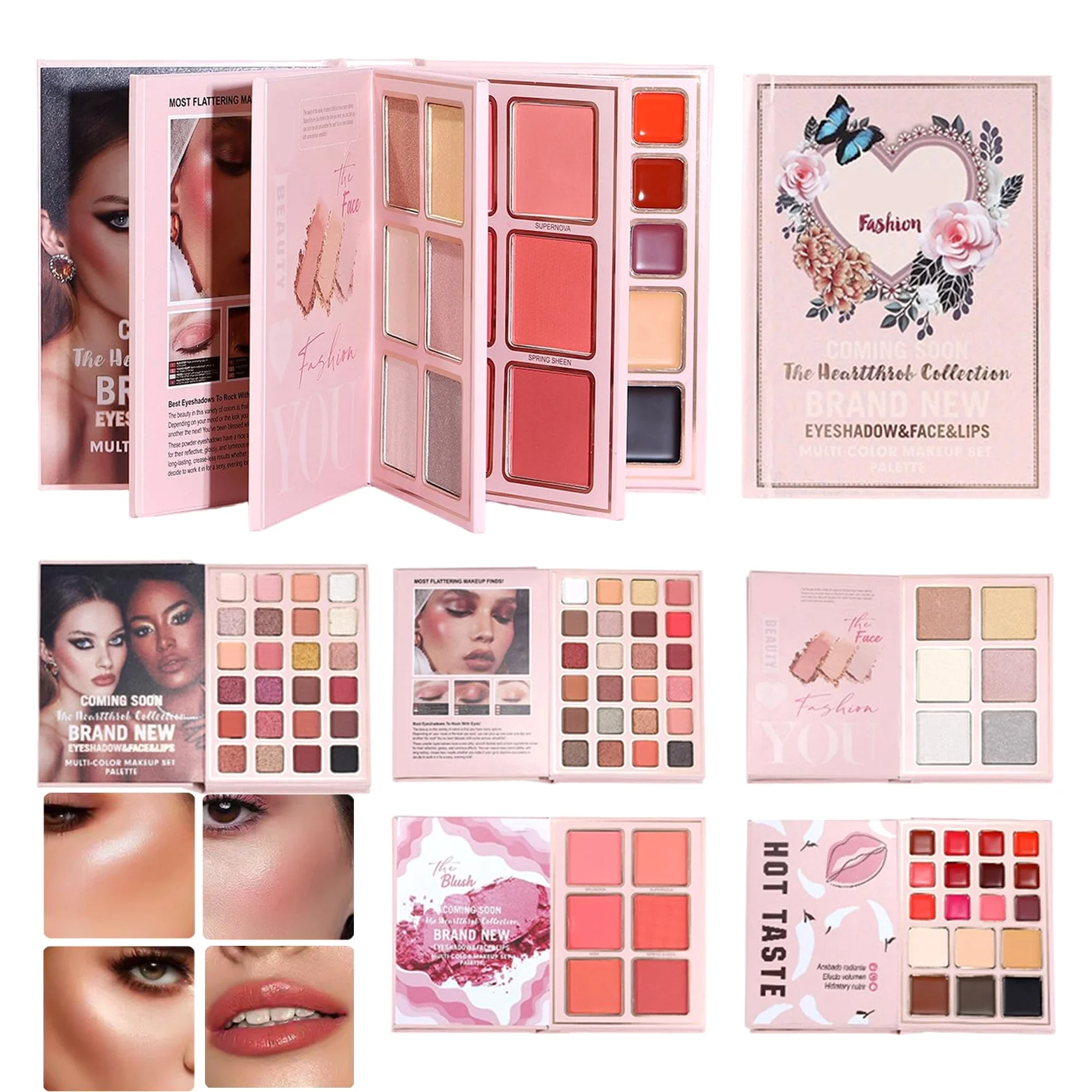Palette Trucco a Libro Trucco Viso | Blush Naturale Per Donne Studentesse Viaggiatrici Professioniste Sposate Trucco Quotidiano Feste Matrimonio Viaggio