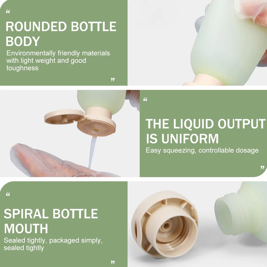 Bottiglie per Shampoo, 4 pezzi, Bottiglie da spremere,confezione contenitori vuoti da 260 ml, Flaconi da Viaggio Ricaricabili, Idéal pour Shampoing, Gel Douche, Crème, Lotions