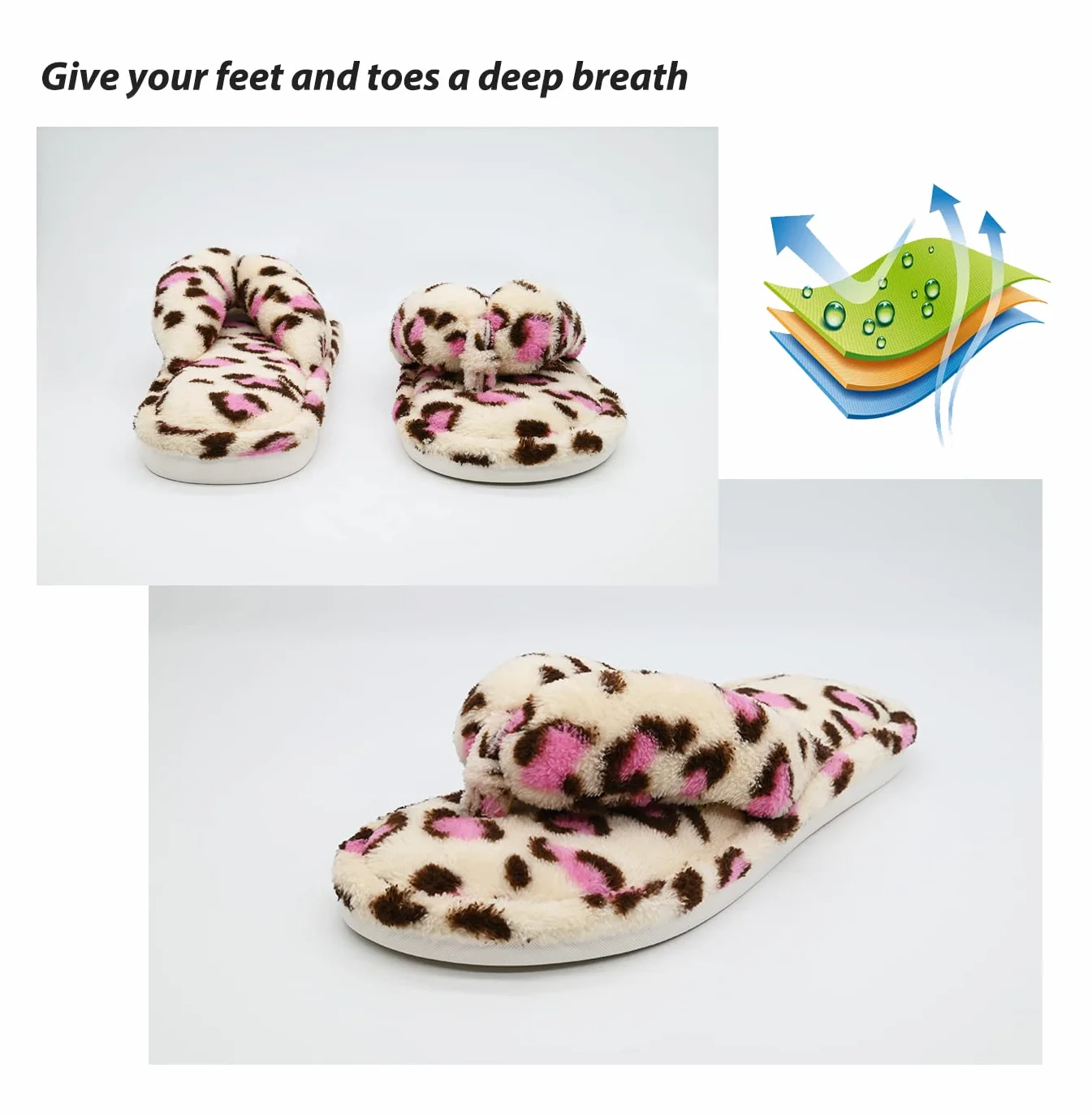 Pantofole da donna in pile corallo infradito da casa