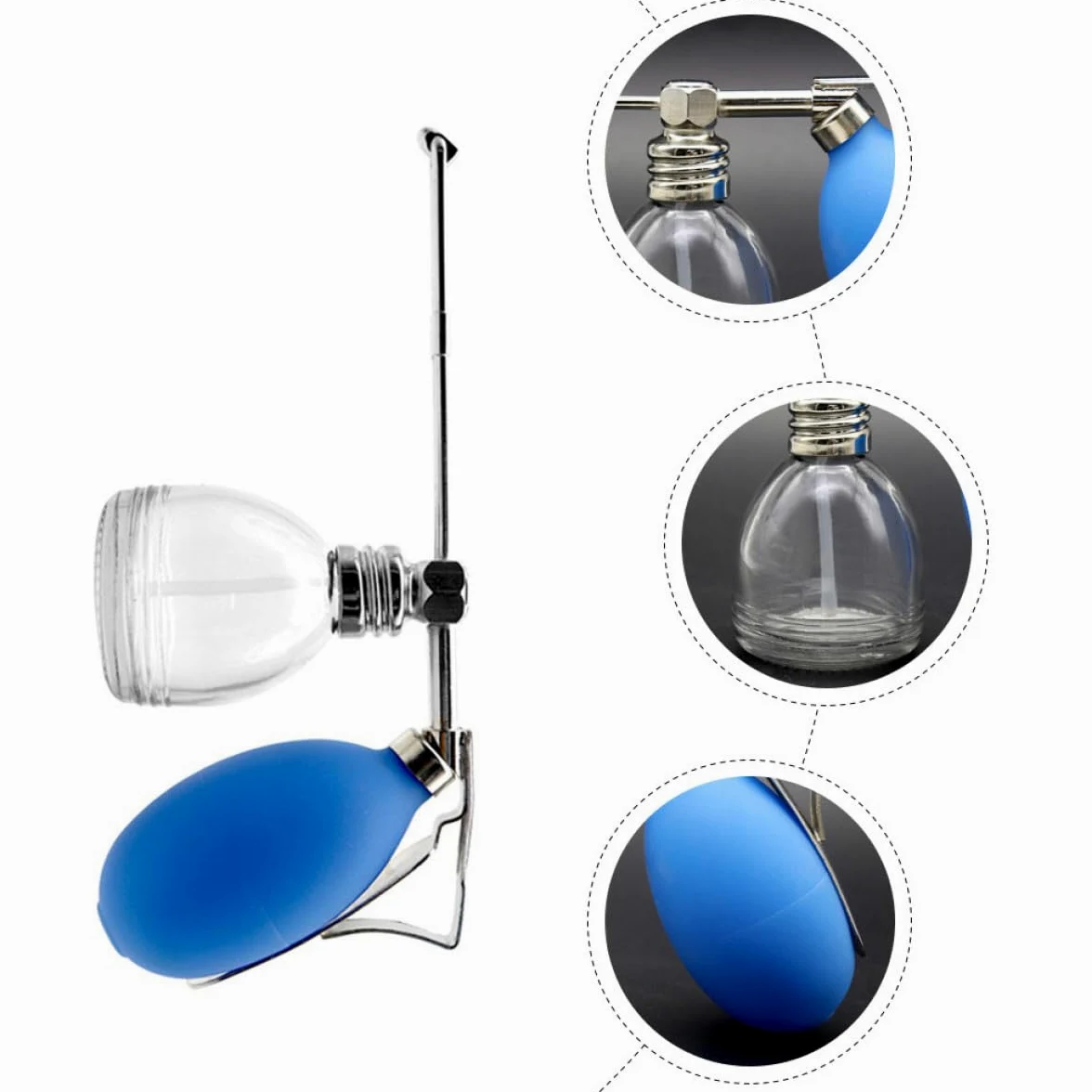 IMIKEYA Flacone Spray in Vetro Blu per Polvere, Facile da Smontare e Riutilizzabile, Bottiglia Spray Portatile Maschile, per Viaggio e Utilizzo Quotidiano