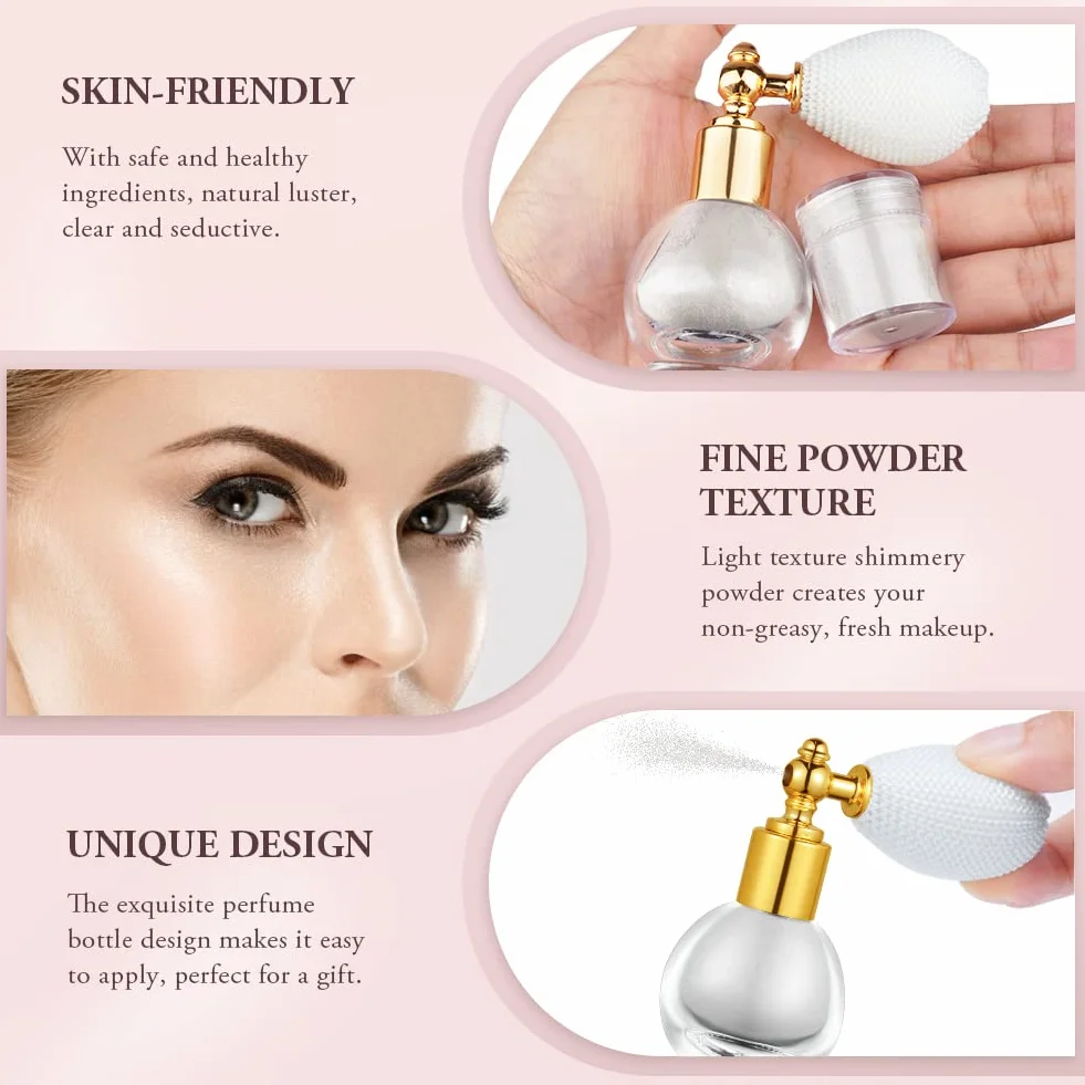 AOOWU Spray glitterato illuminante, polvere scintillante per corpo e capelli